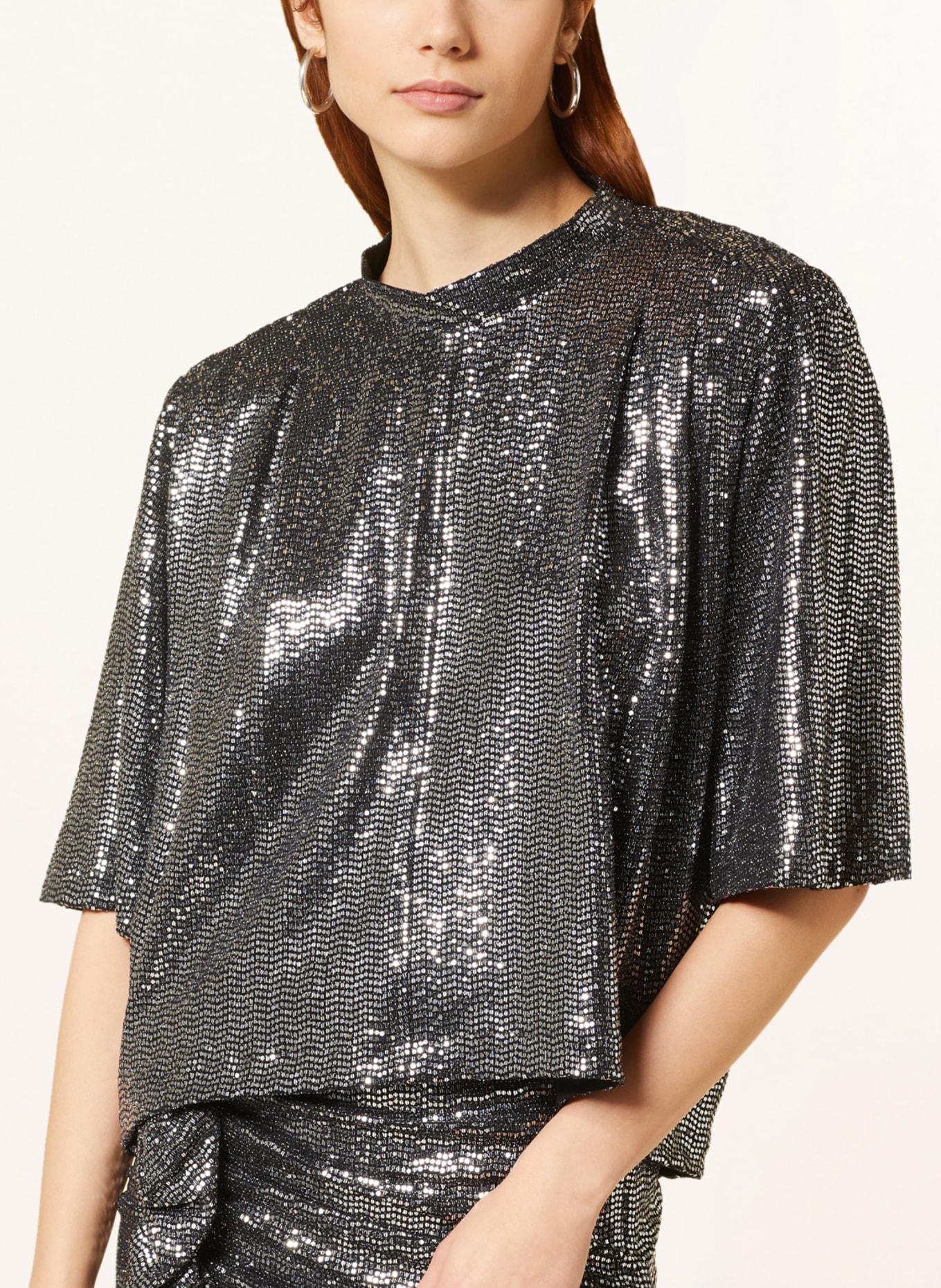 MARANT ÉTOILE Shirt blouse DELFI with sequins, Color: SILVER (Image 4)