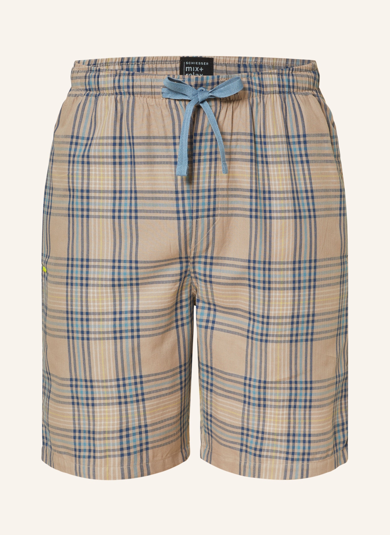 SCHIESSER Pajama shorts MIX+RELAX, Color: TAUPE/ DARK BLUE/ TURQUOISE (Image 1)