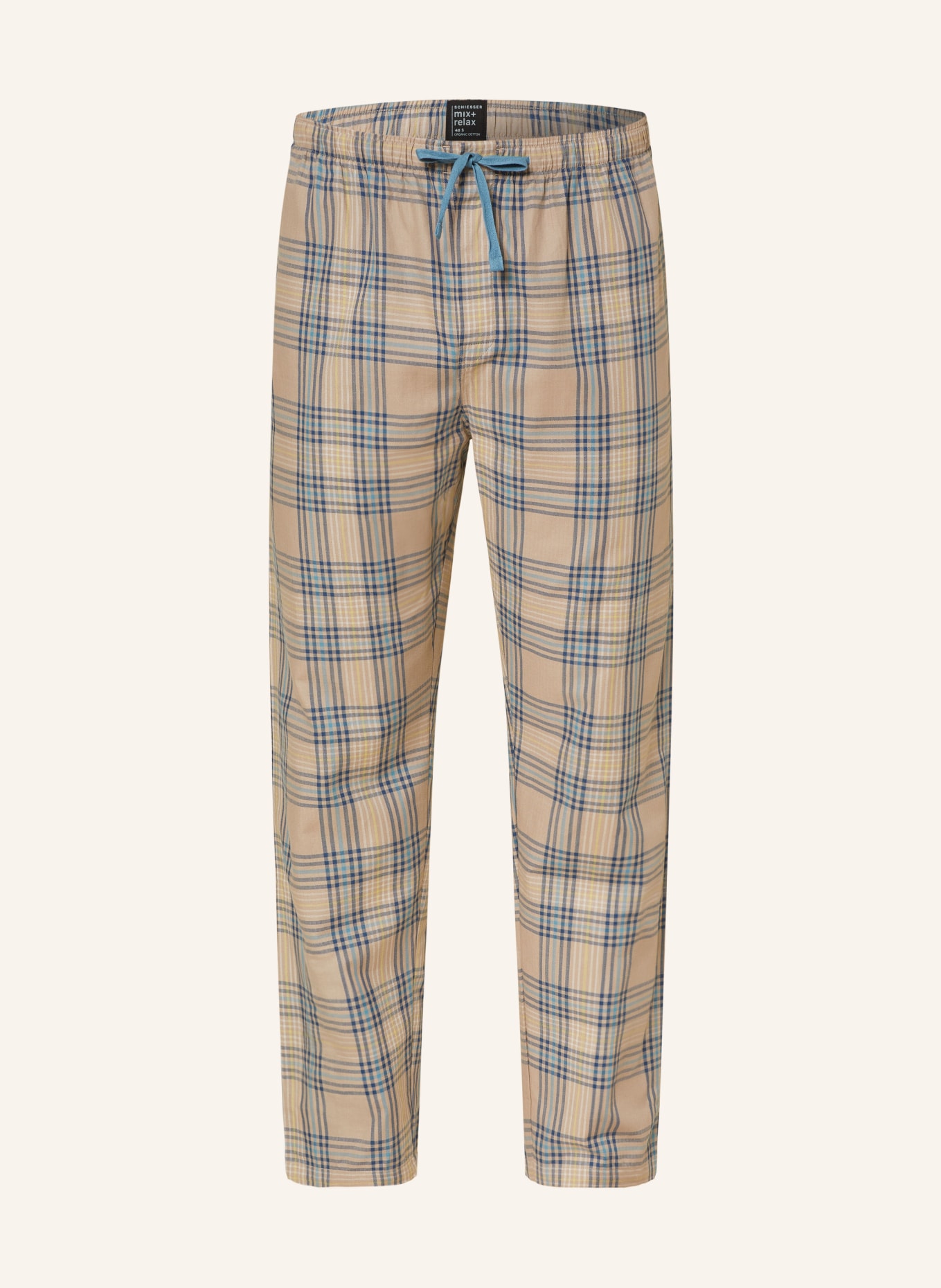 SCHIESSER Lounge pants MIX+RELAX, Color: TAUPE/ BLUE/ TURQUOISE (Image 1)