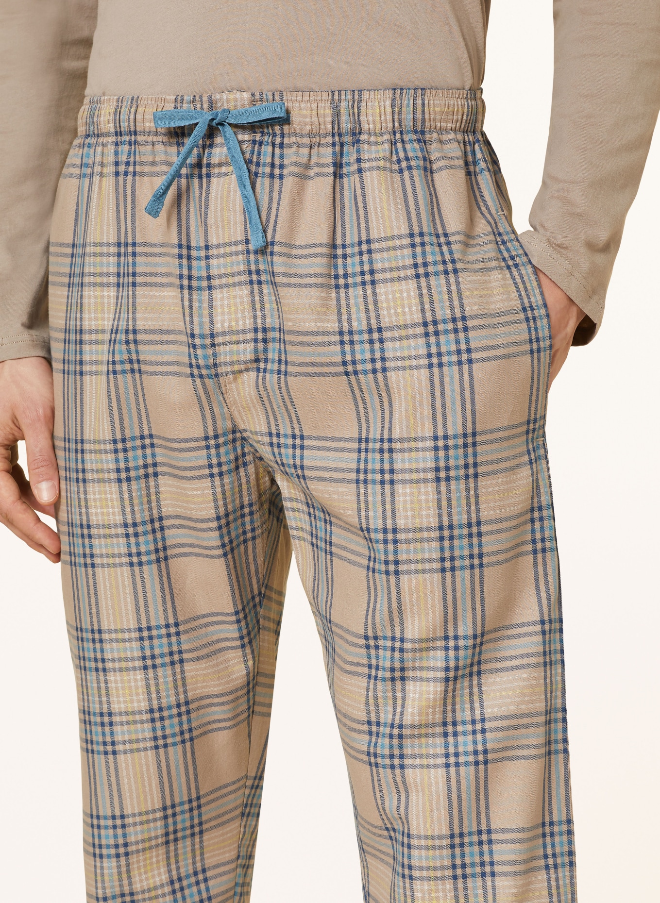 SCHIESSER Lounge pants MIX+RELAX, Color: TAUPE/ BLUE/ TURQUOISE (Image 5)