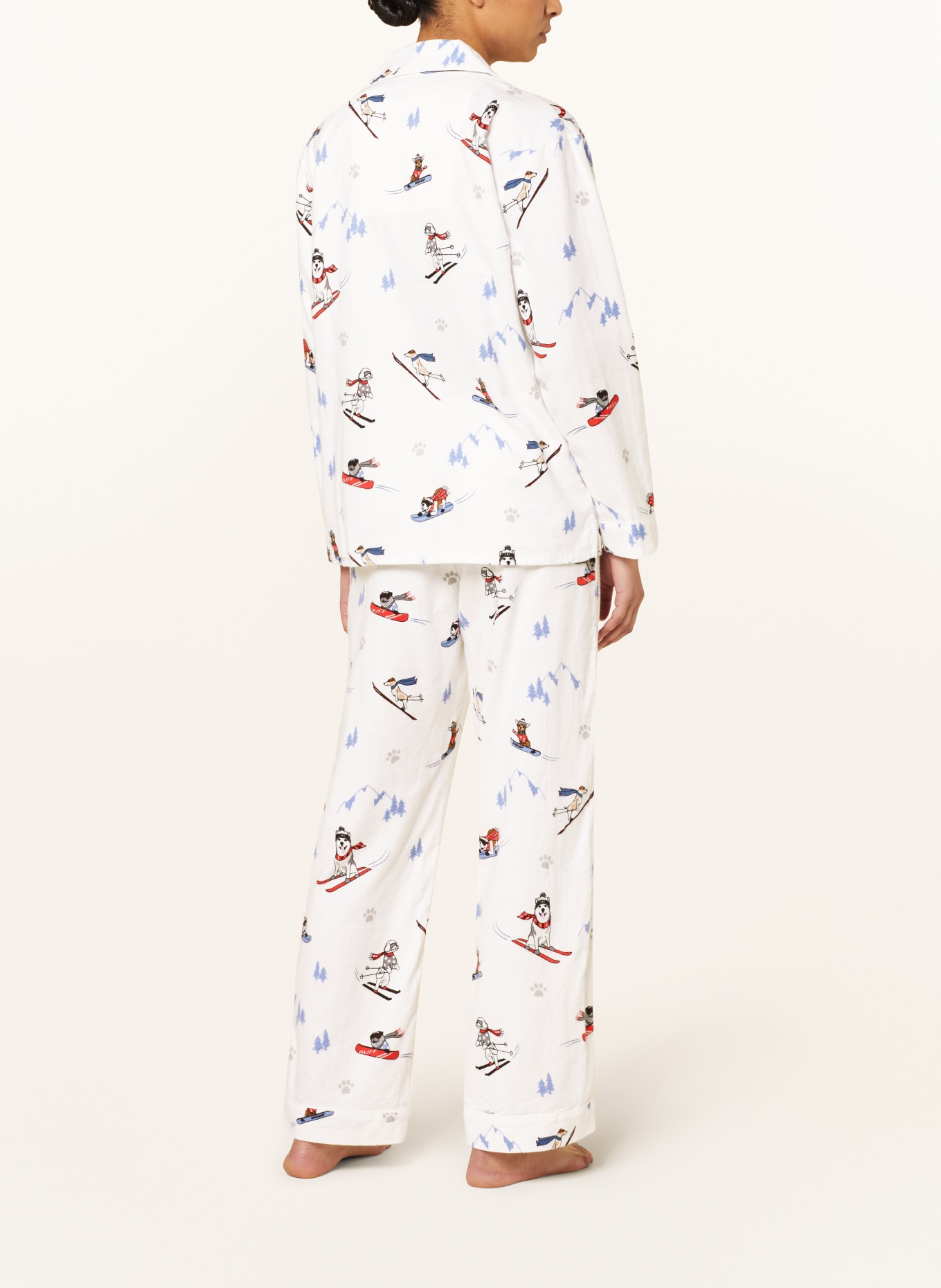 P.J.Salvage Flannel pajamas, Color: WHITE/ BLUE/ RED (Image 3)
