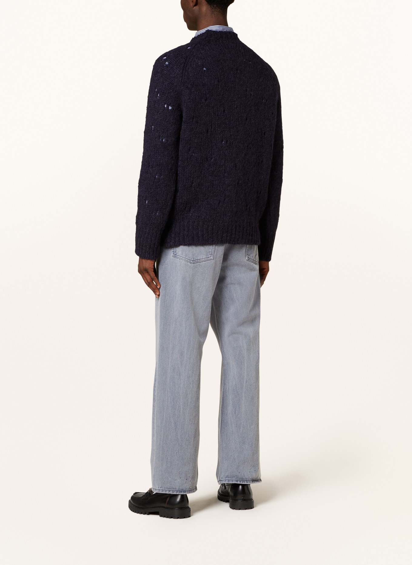 OUR LEGACY Sweter z dodatkiem alpaki i moheru, Kolor: GRANATOWY (Obrazek 3)