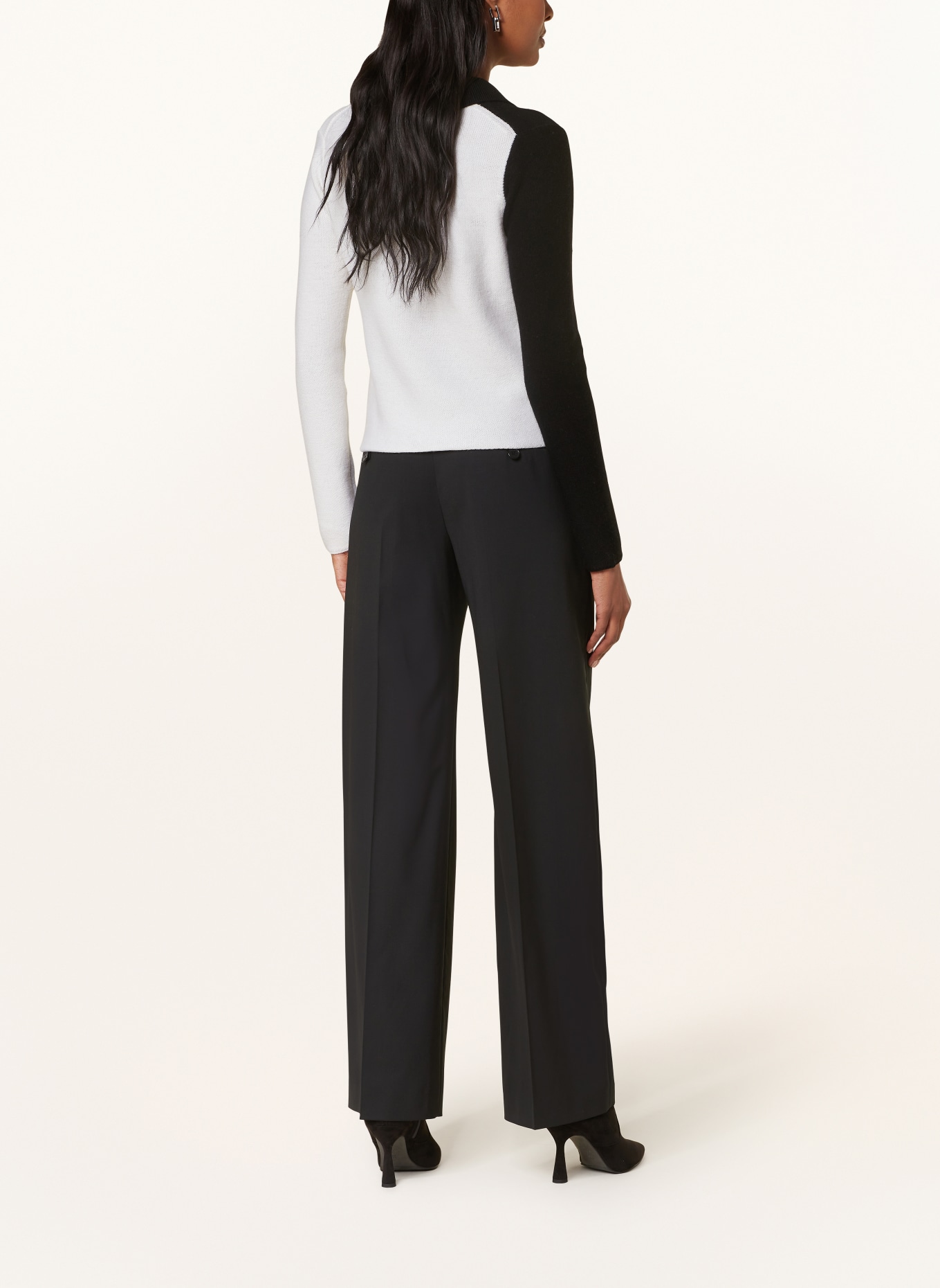 SEM PER LEI Cardigan with cashmere, Color: BLACK/ ECRU (Image 3)