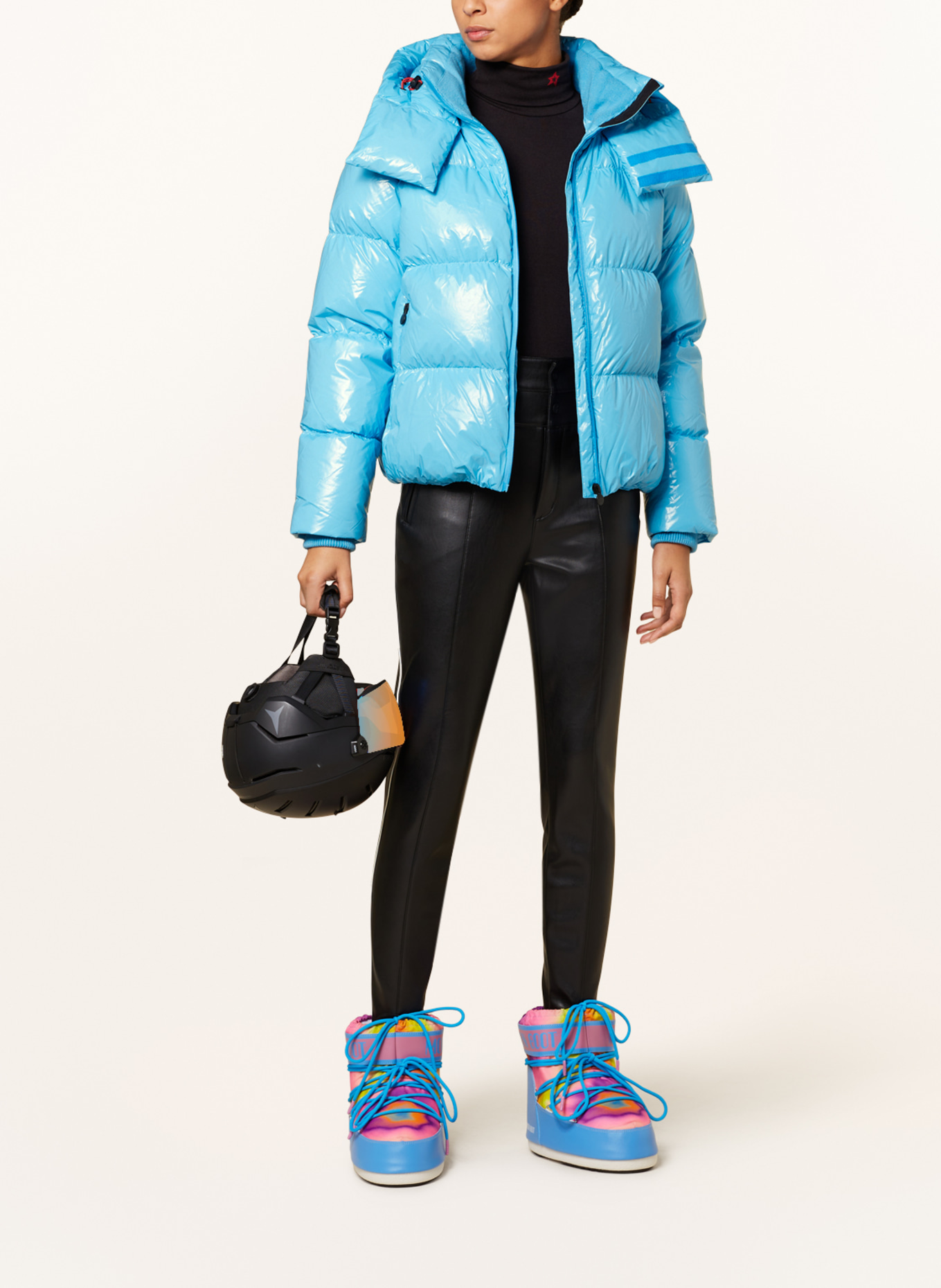 PERFECT MOMENT Down ski jacket JANUARY, Color: NEON BLUE (Image 2)