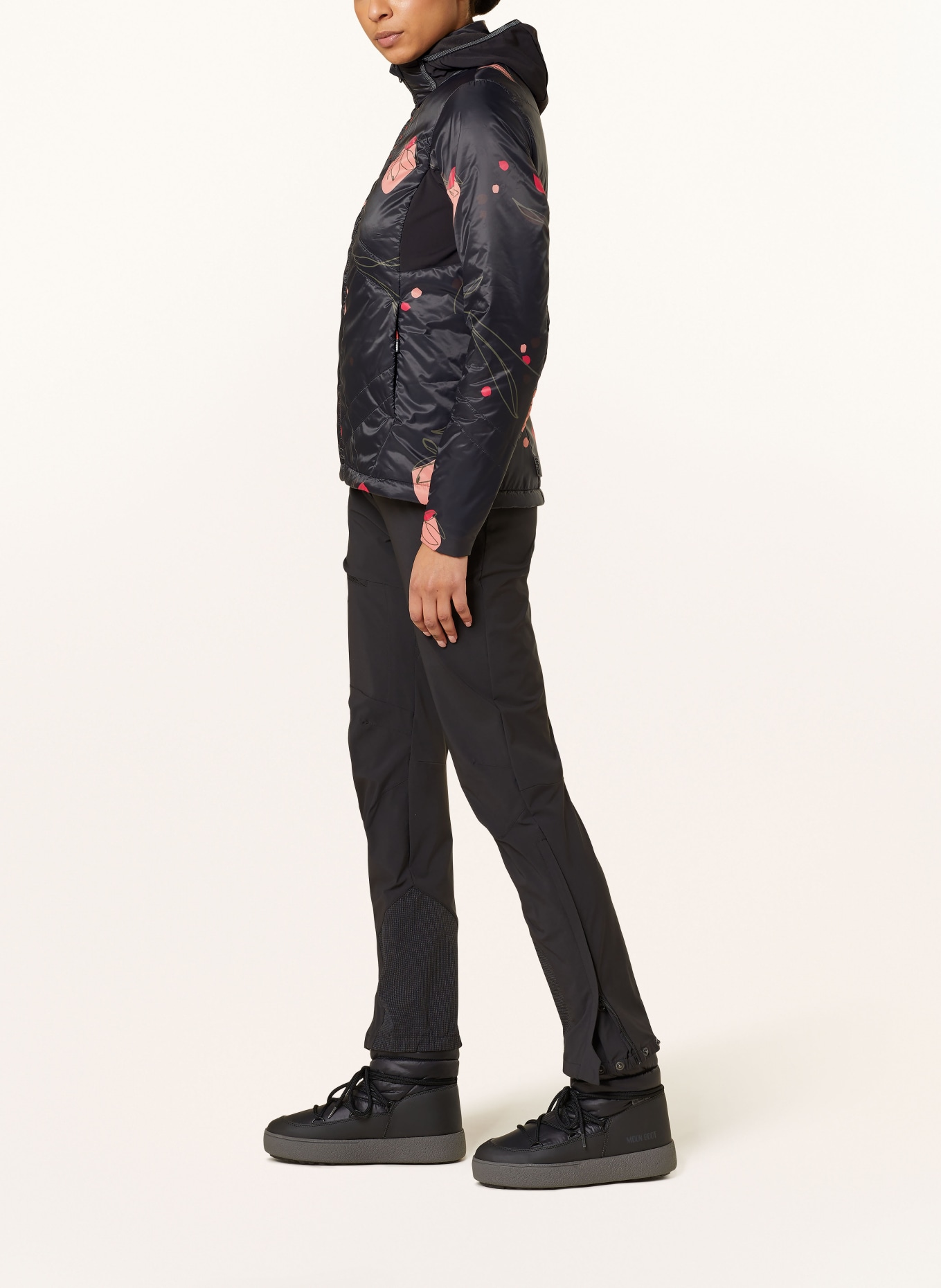maloja Hybrid quilted jacket TREVISOM., Color: BLACK/ RED/ KHAKI (Image 4)