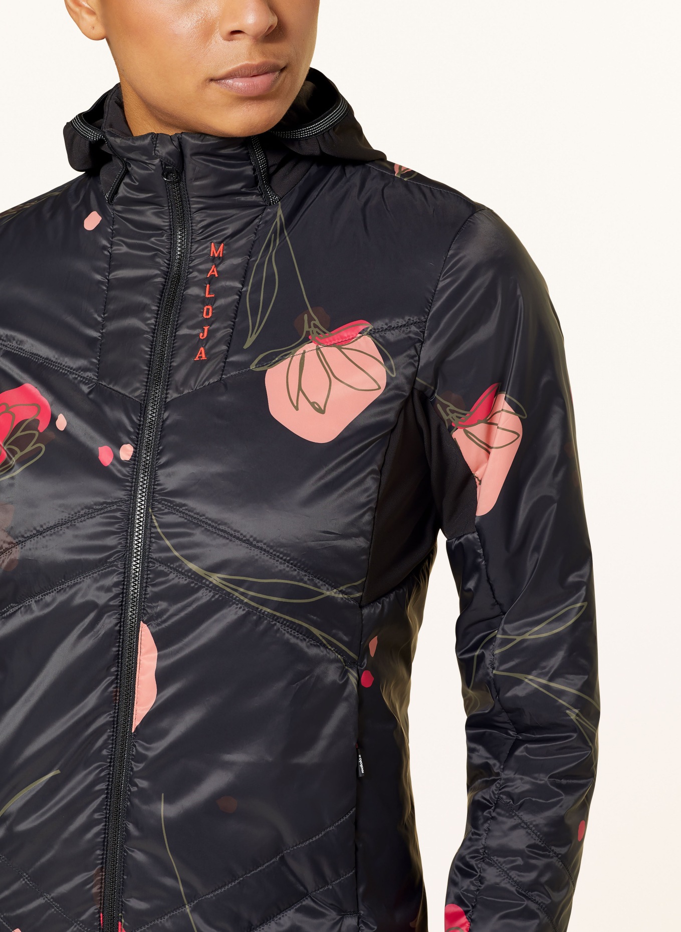 maloja Hybrid quilted jacket TREVISOM., Color: BLACK/ RED/ KHAKI (Image 5)