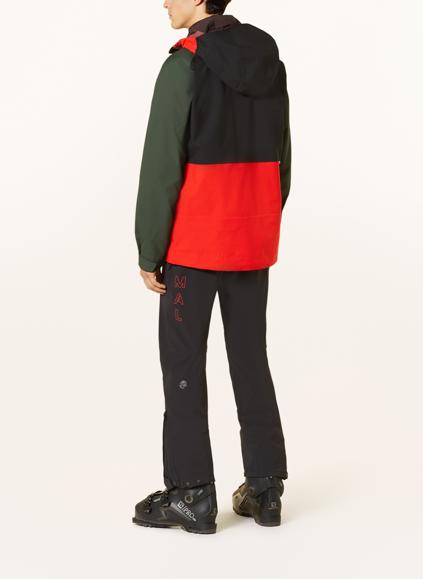 maloja Hardshell-Skijacke LAUREINM.: SCHWARZ / ROT / GRÜN