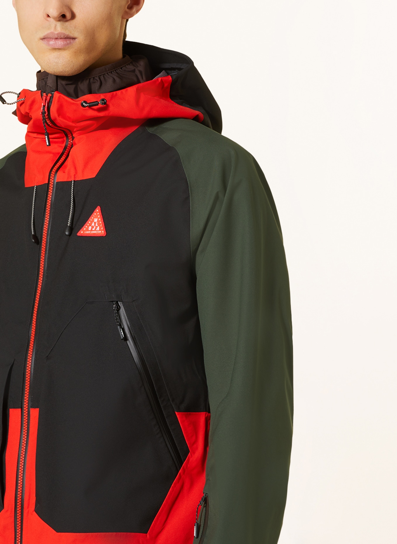 maloja Hardshell-Skijacke LAUREINM.: SCHWARZ / ROT / GRÜN