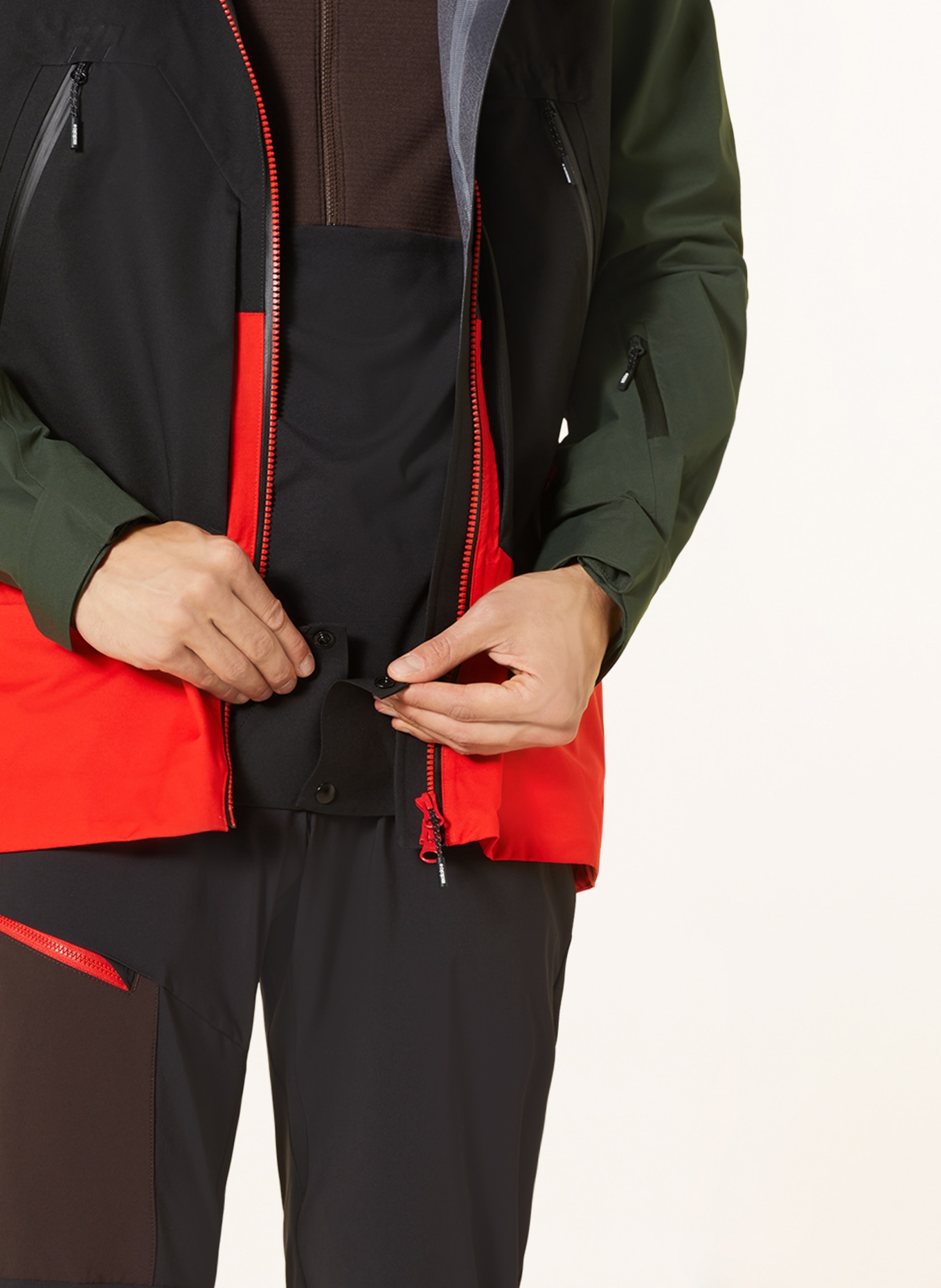 maloja Hardshell-Skijacke LAUREINM.: SCHWARZ / ROT / GRÜN