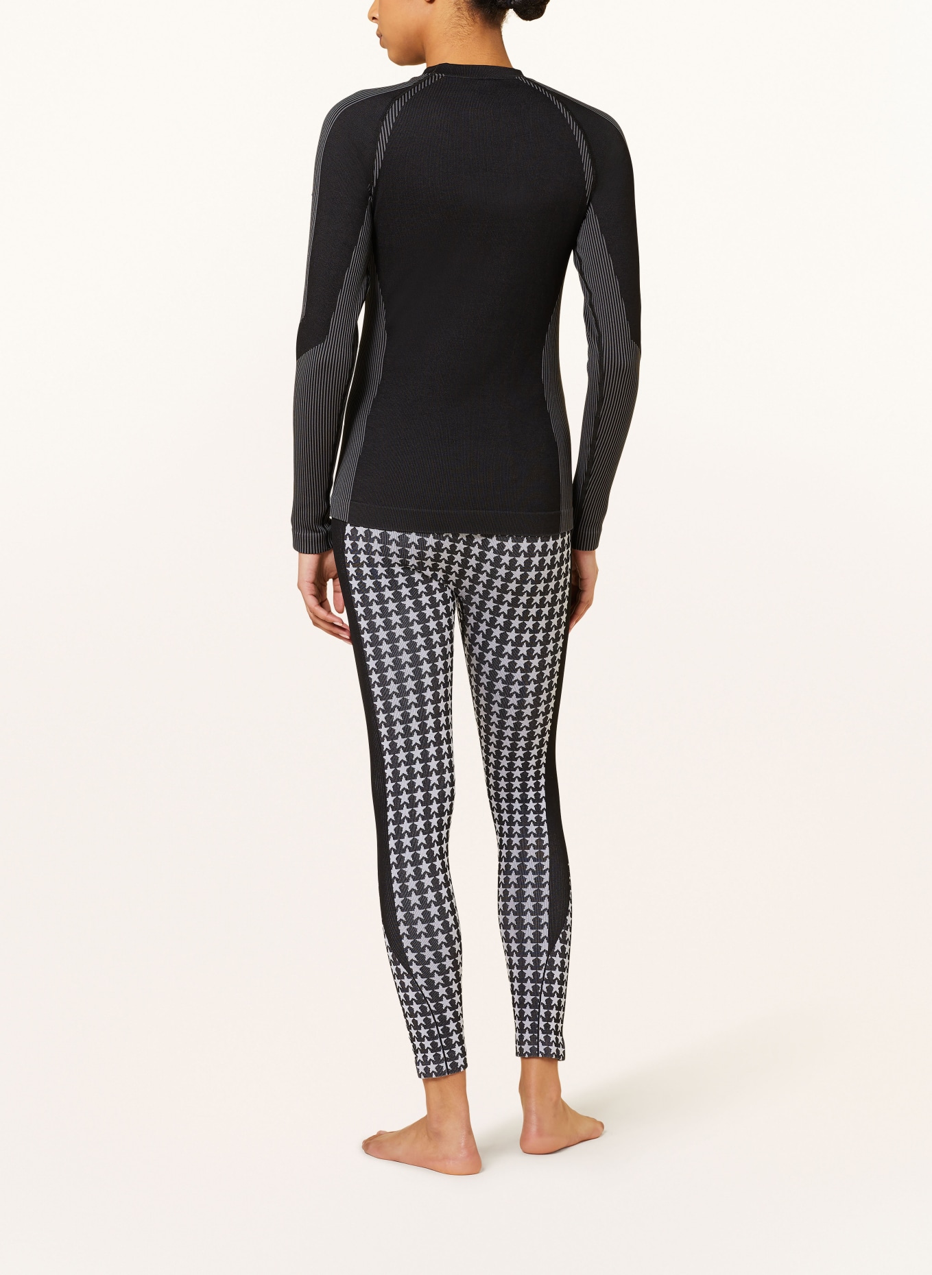 GOLDBERGH Functional baselayer trousers CELESTE with cropped leg length, Color: BLACK/ WHITE (Image 3)