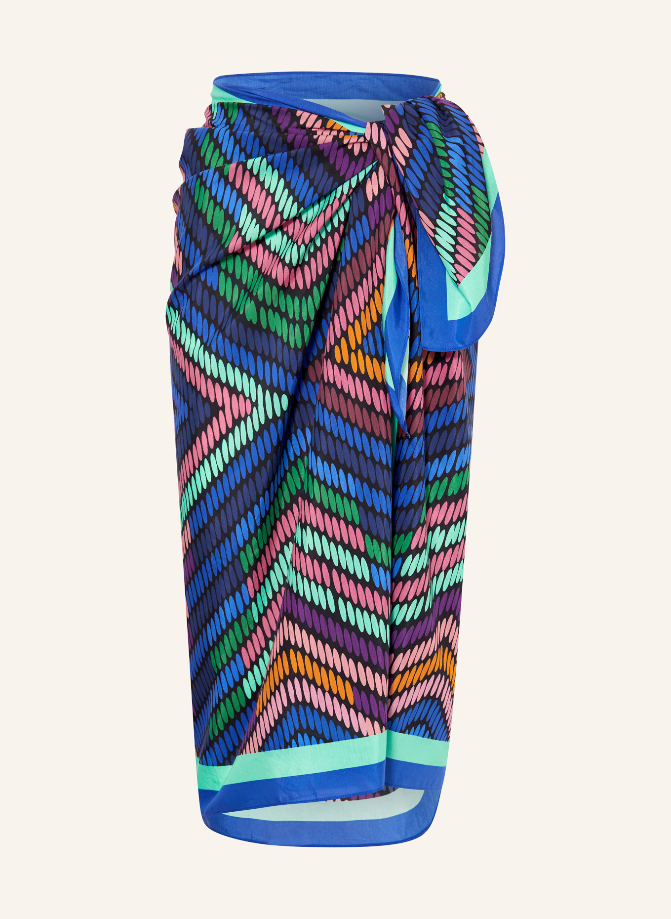 ERES Sarong CRYSTAL with silk, Color: BLUE/ GREEN/ PINK (Image 1)