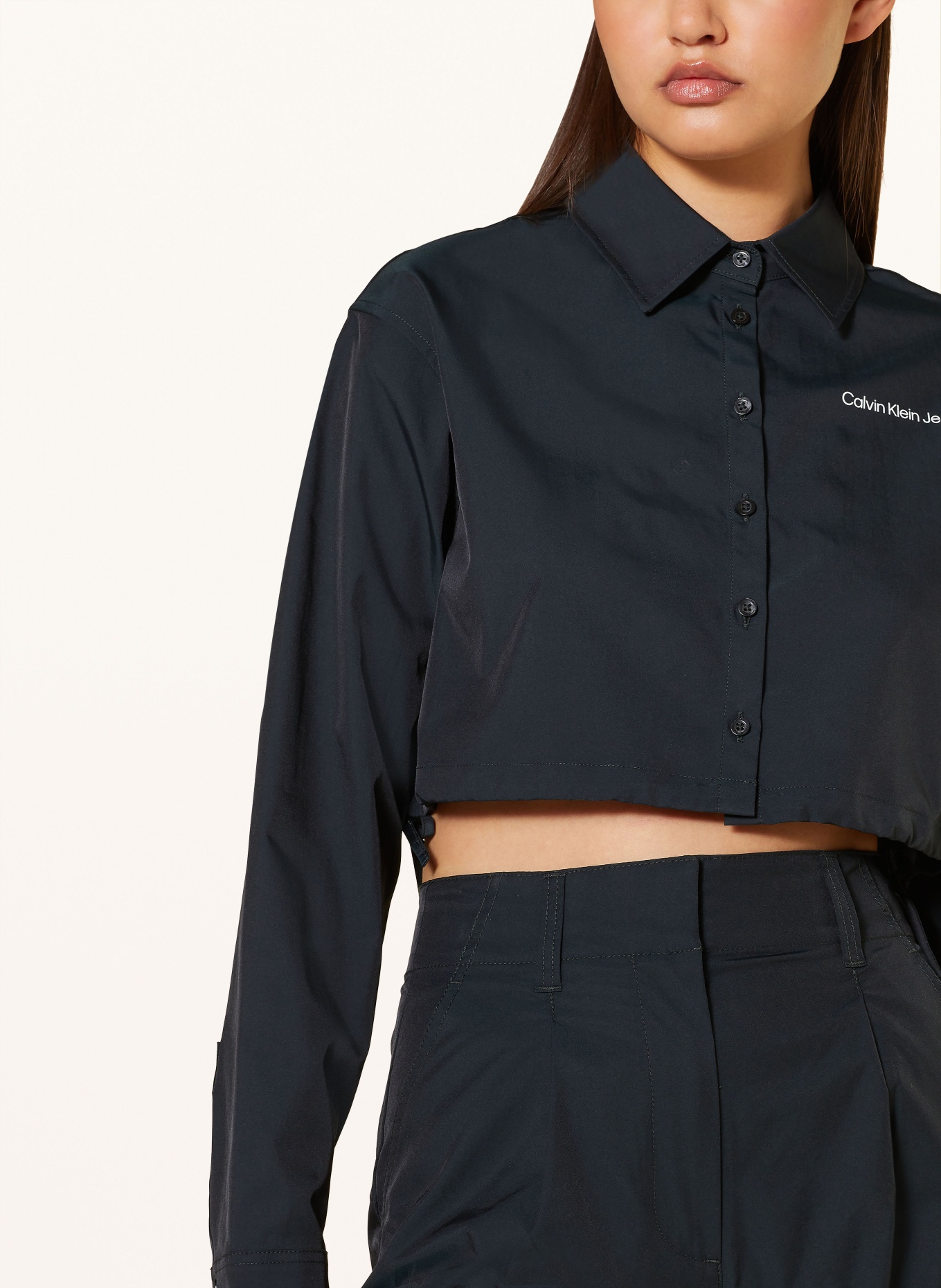 Calvin Klein Jeans Cropped shirt blouse in black