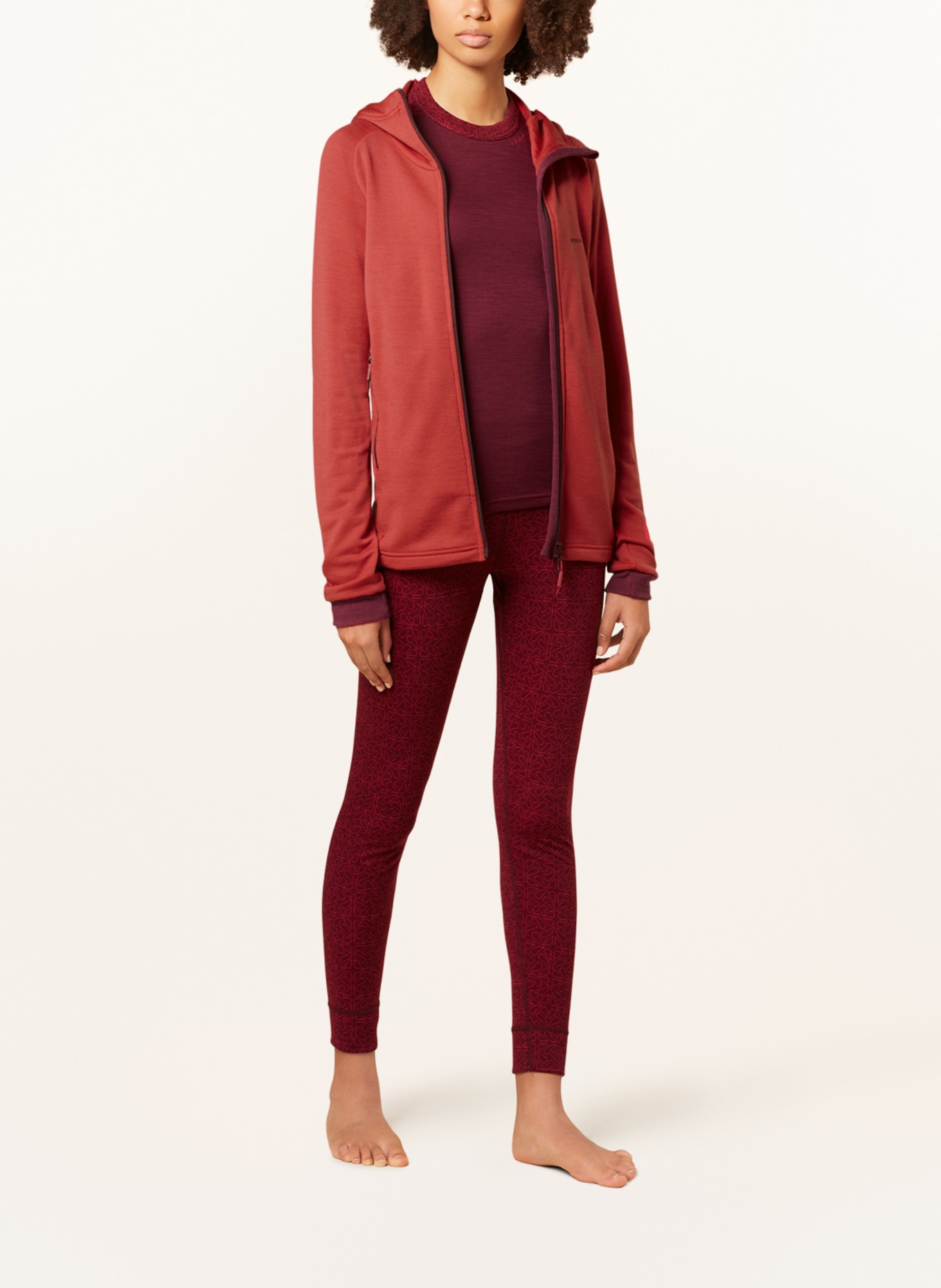DEVOLD Mid-layer jacket NIBBA made of merino wool, Color: LIGHT RED (Image 2)