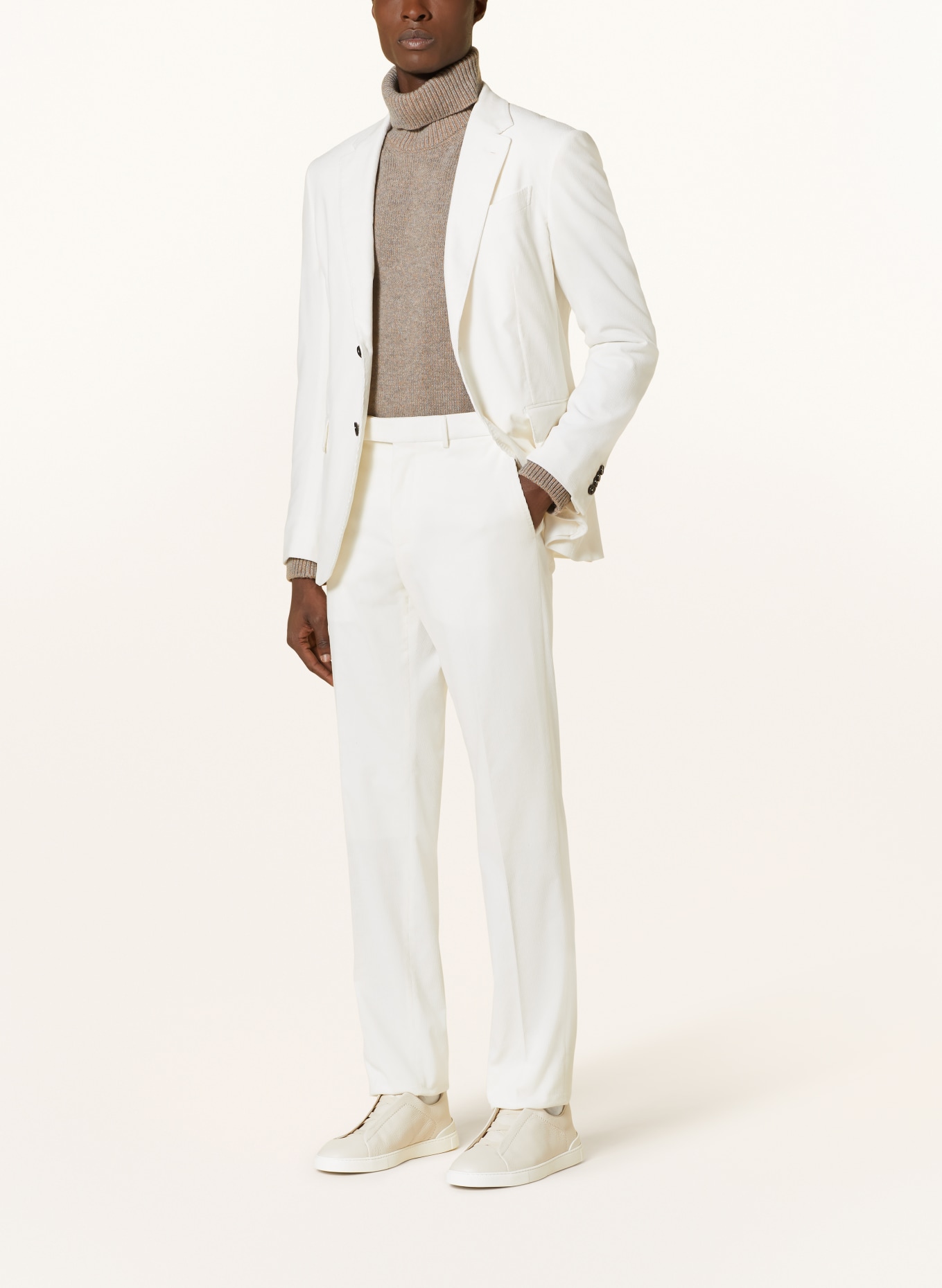 ZEGNA Spodnie sztruksowe CASHCO regular fit, Kolor: WHITE (Obrazek 2)