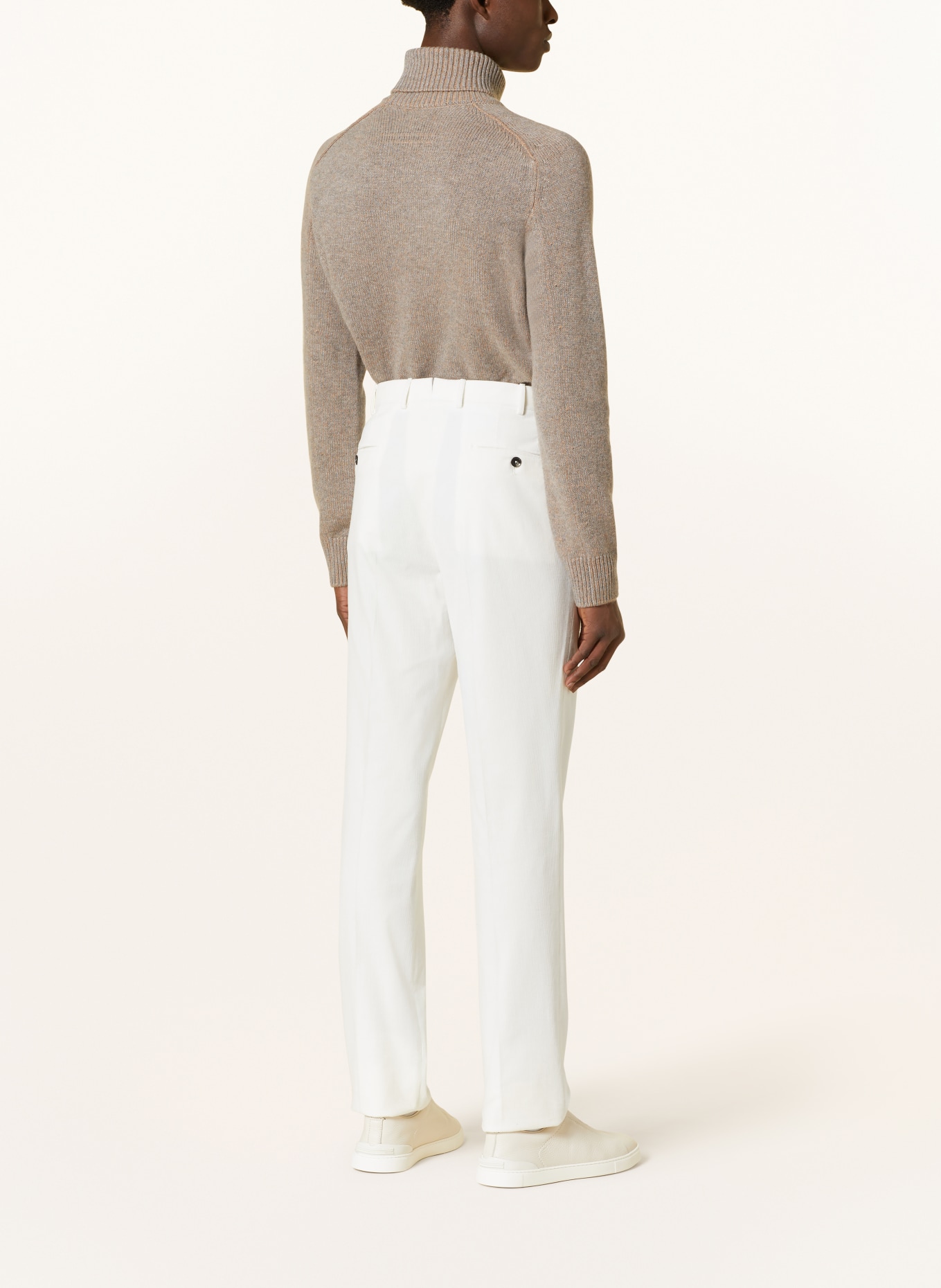 ZEGNA Spodnie sztruksowe CASHCO regular fit, Kolor: WHITE (Obrazek 4)