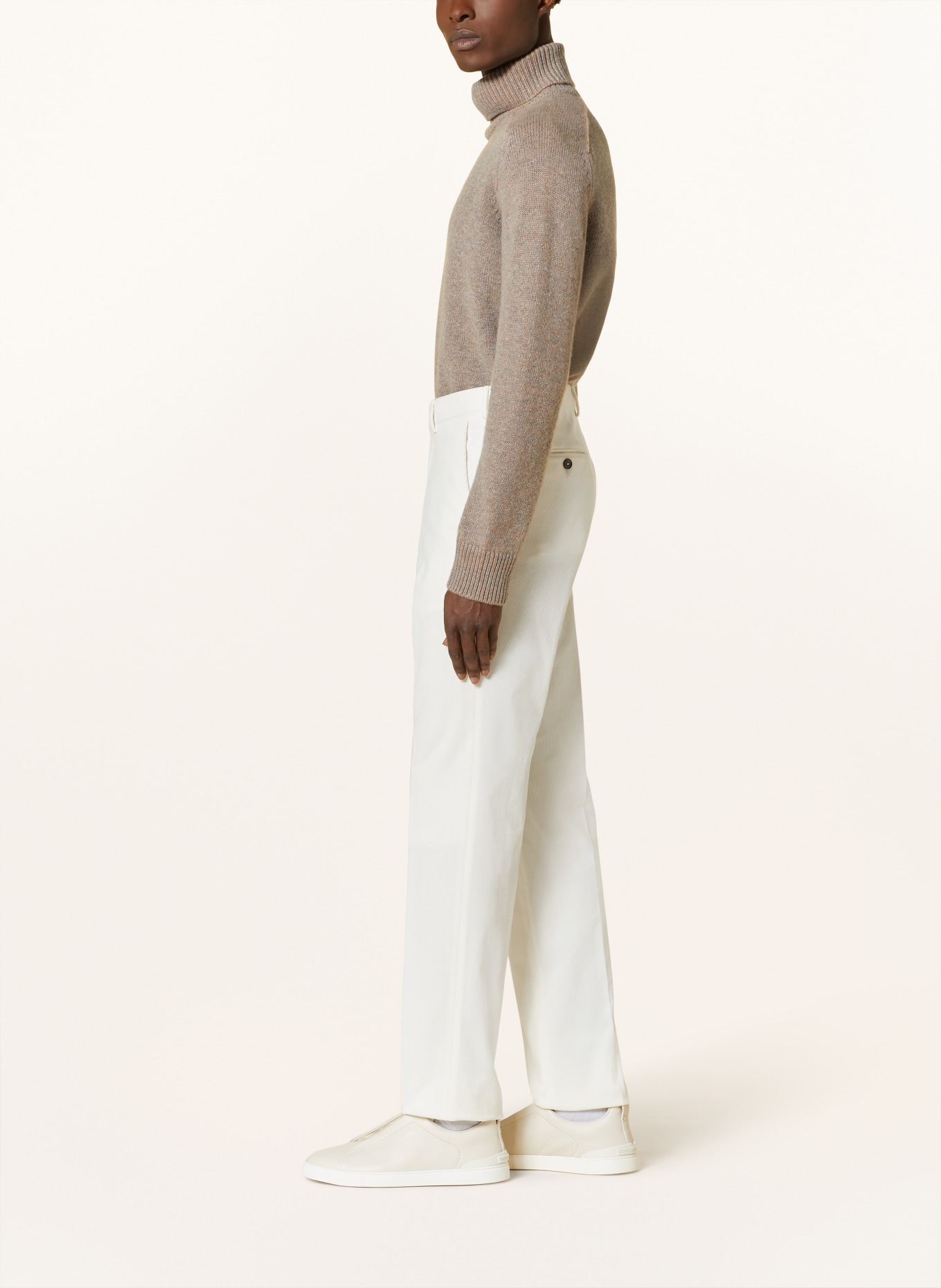 ZEGNA Spodnie sztruksowe CASHCO regular fit, Kolor: WHITE (Obrazek 5)