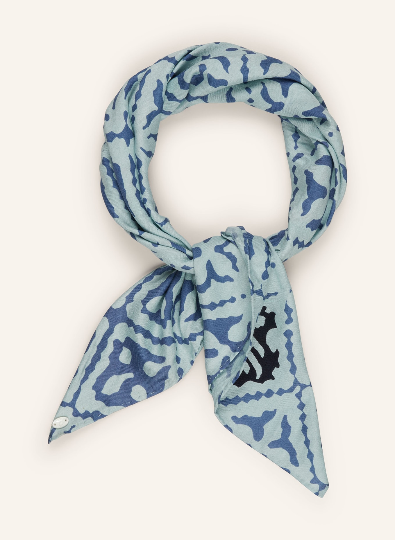 friendly hunting Silk scarf EYES OF MARAKECH, Color: LIGHT BLUE/ BLUE (Image 2)