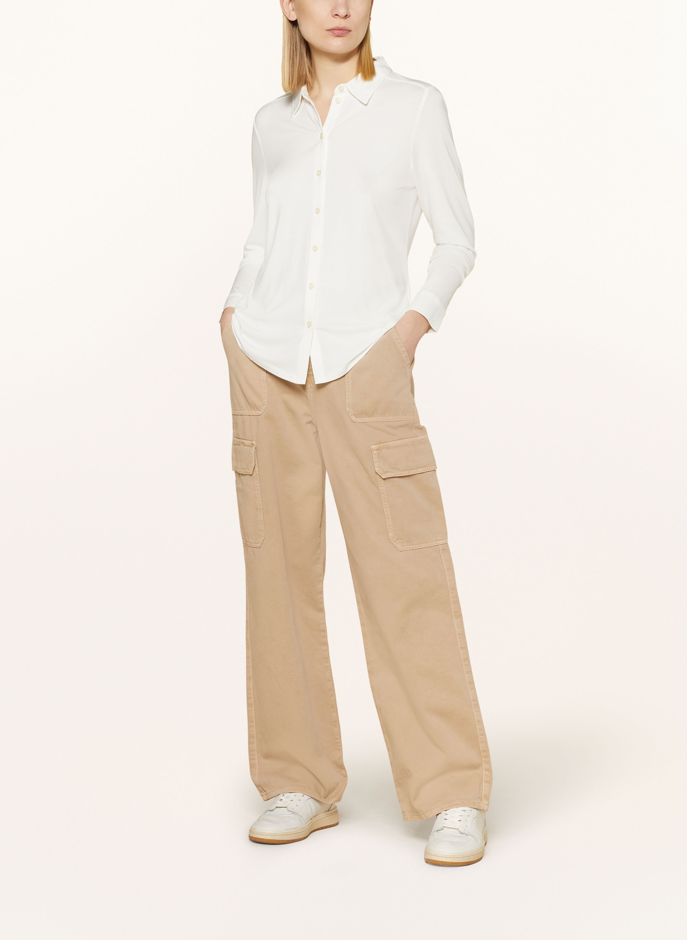 Marc O'Polo Shirt blouse made of jersey, Color: WHITE (Image 2)