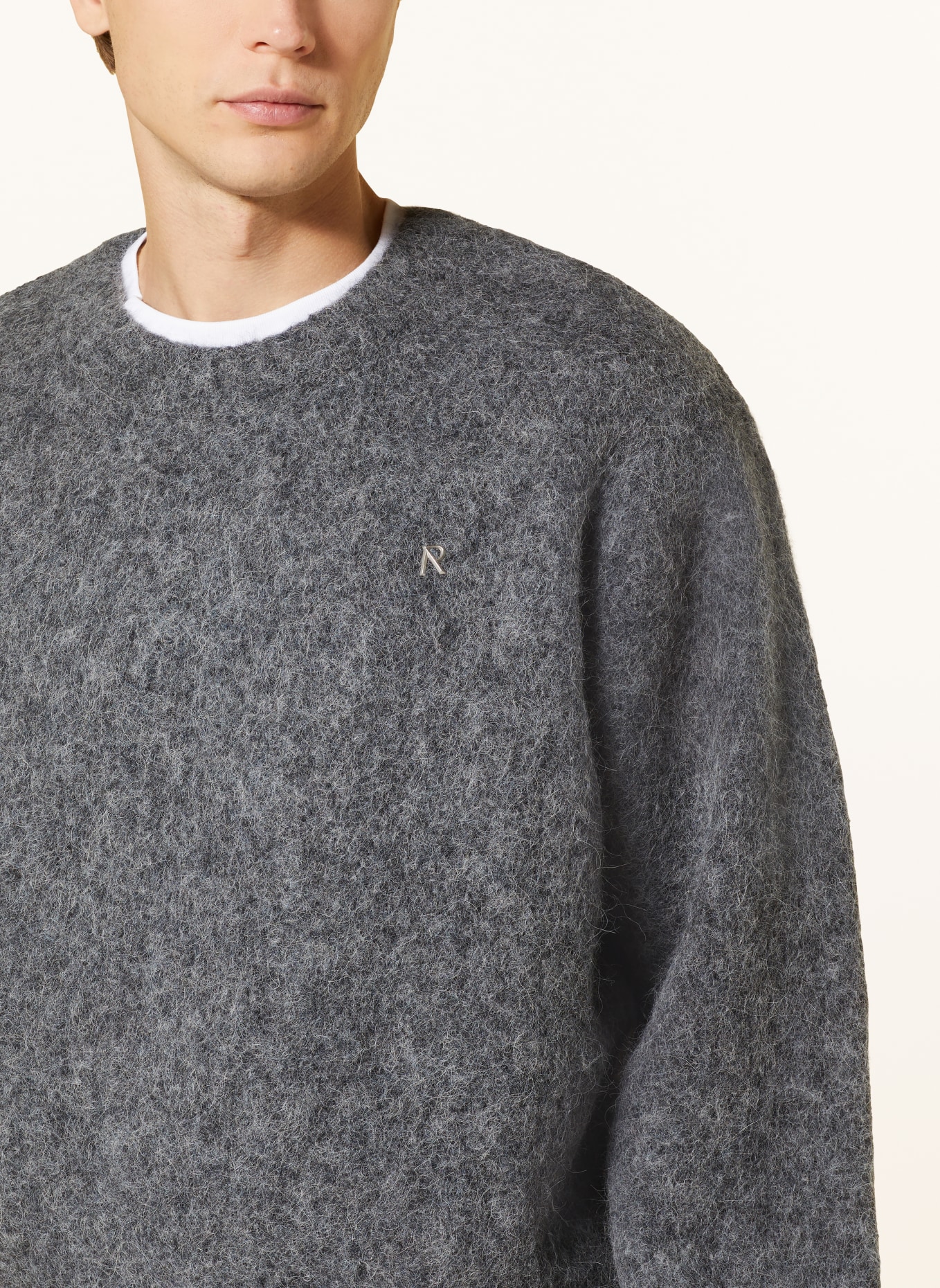 REPRESENT Sweater with alpaca, Color: DARK GRAY (Image 4)
