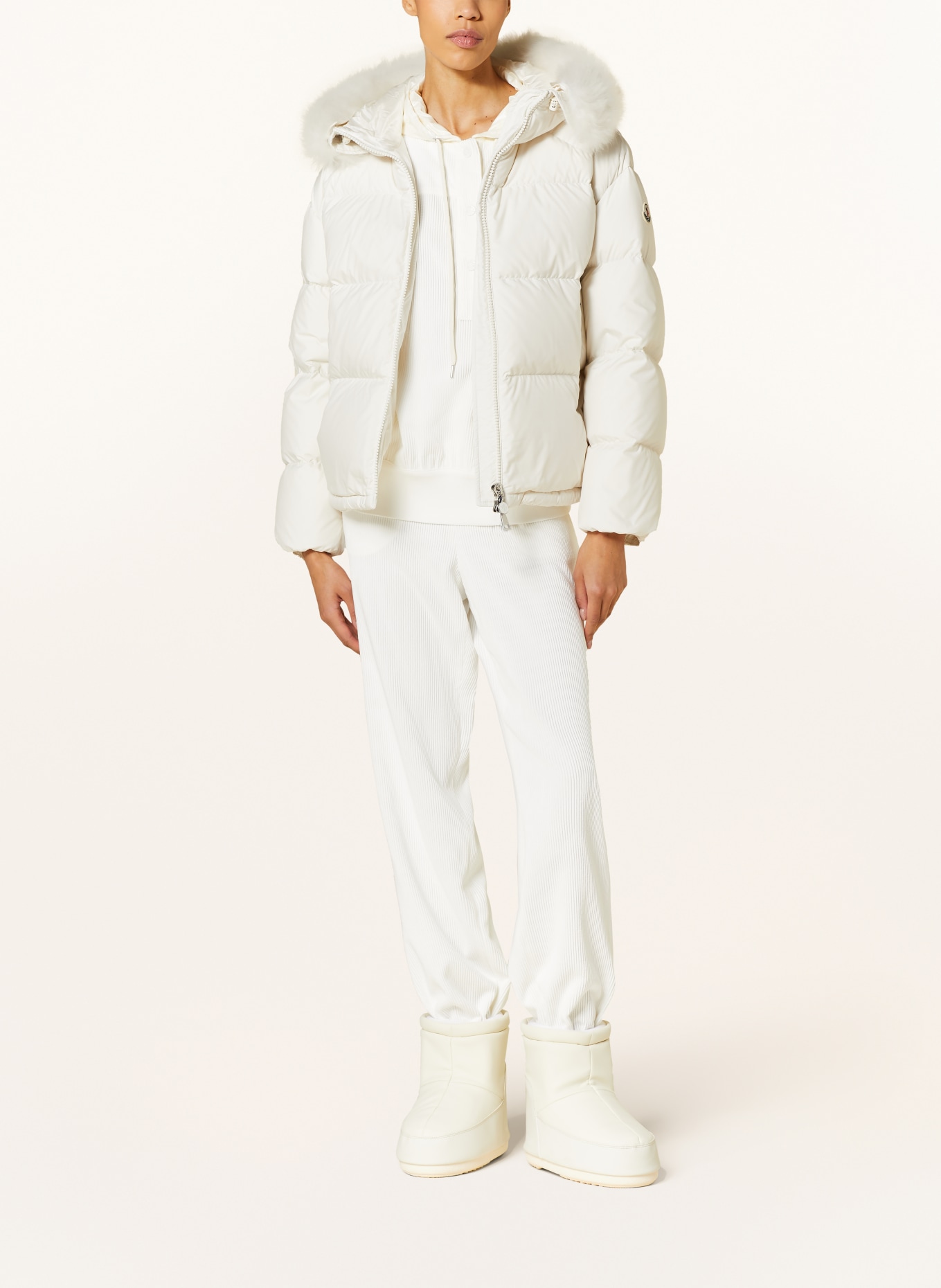 MONCLER Down jacket MINO with detachable real fur, Color: WHITE (Image 2)