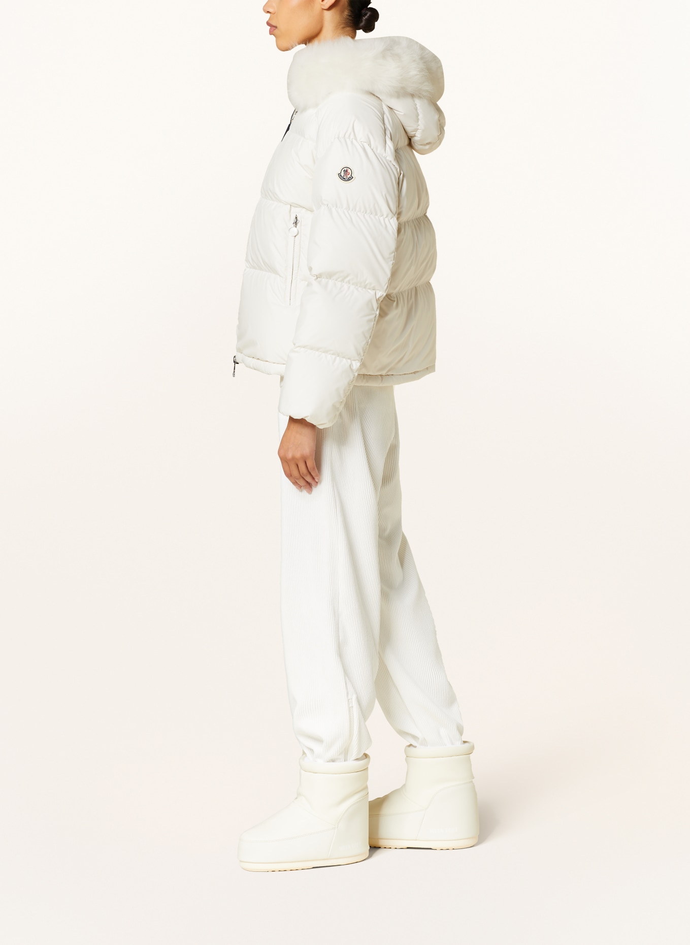 MONCLER Down jacket MINO with detachable real fur, Color: WHITE (Image 4)