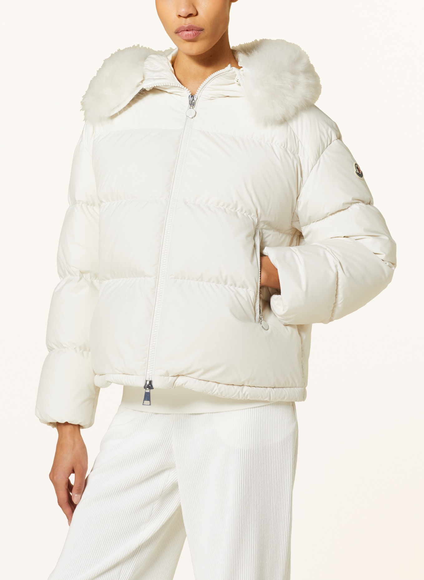 MONCLER Down jacket MINO with detachable real fur, Color: WHITE (Image 5)