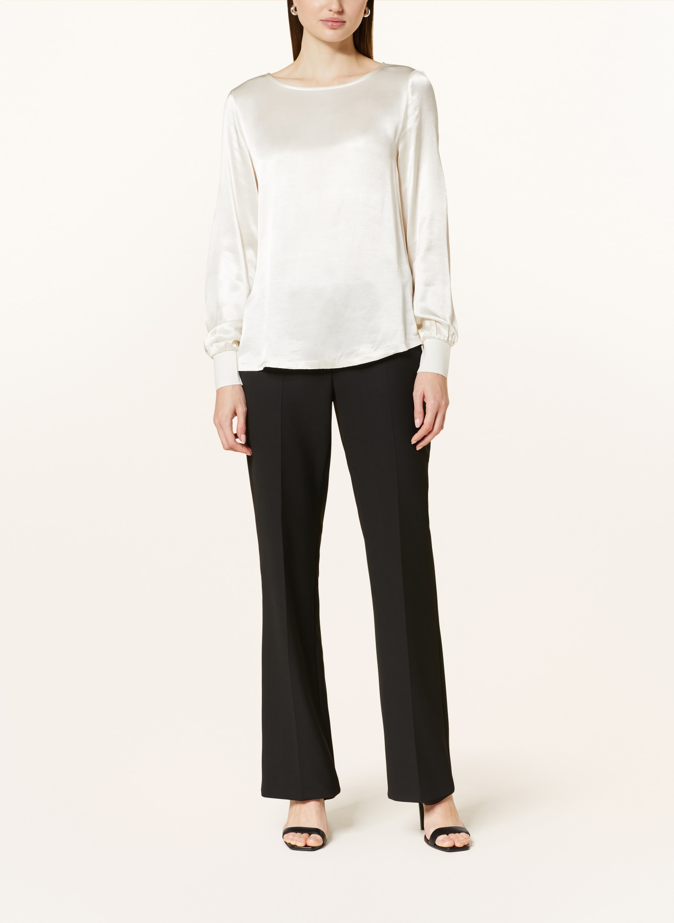 s.Oliver BLACK LABEL Shirt blouse in satin, Color: ECRU (Image 2)