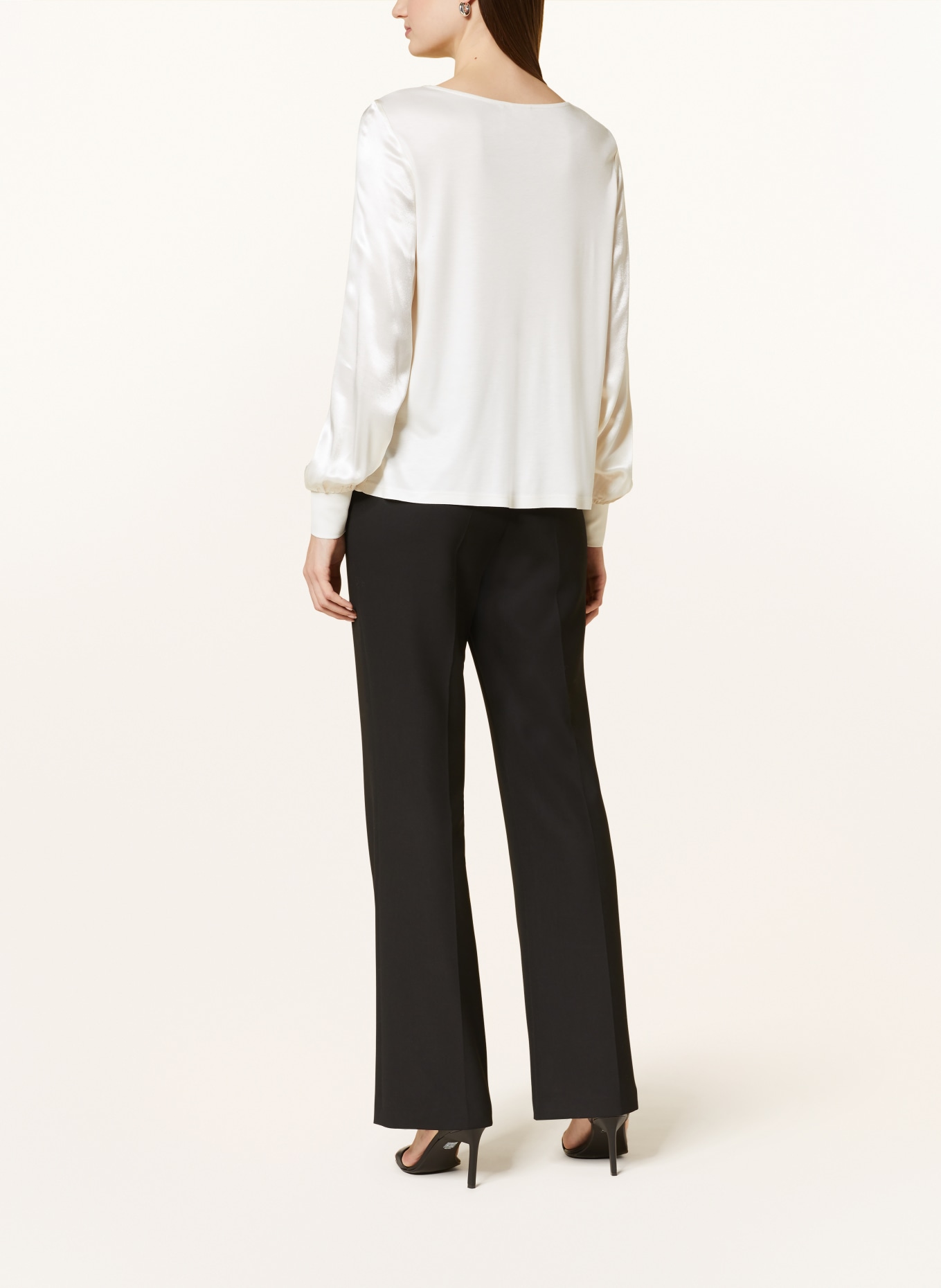 s.Oliver BLACK LABEL Shirt blouse in satin, Color: ECRU (Image 3)