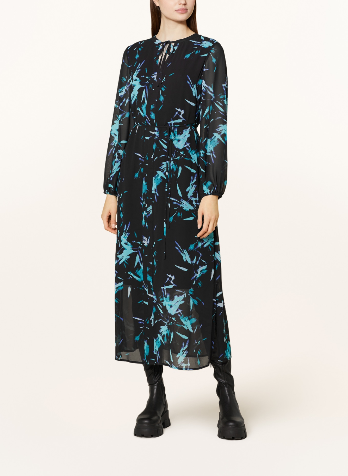 comma Dress, Color: BLACK/ TURQUOISE/ BLUE (Image 2)