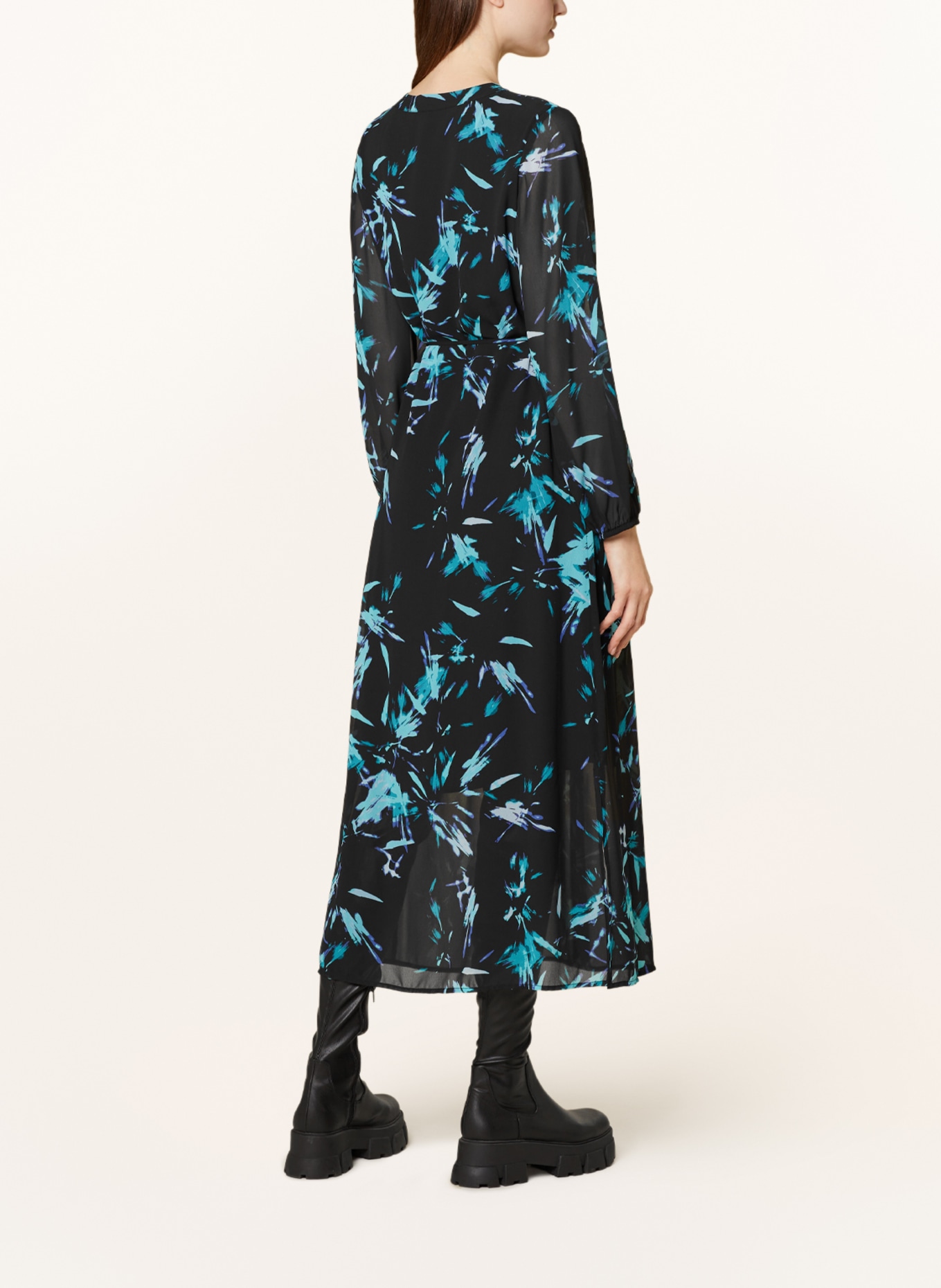 comma Dress, Color: BLACK/ TURQUOISE/ BLUE (Image 3)