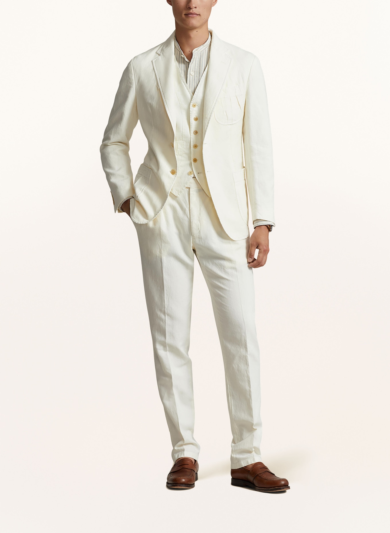 POLO RALPH LAUREN Tailored jacket extra slim fit with linen, Color: WHITE (Image 2)