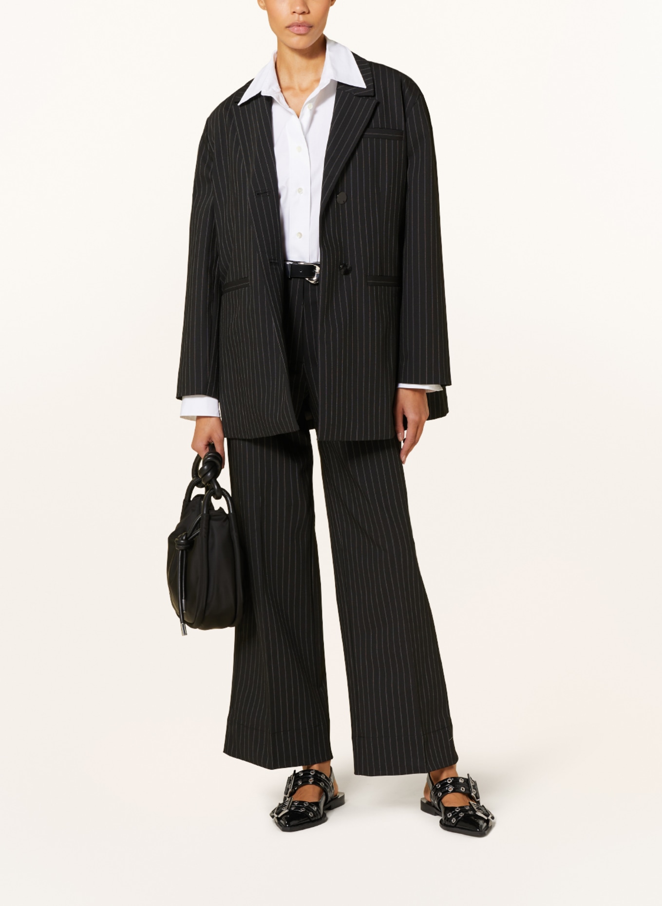 GANNI Oversized blazer, Color: BLACK/ ECRU (Image 2)
