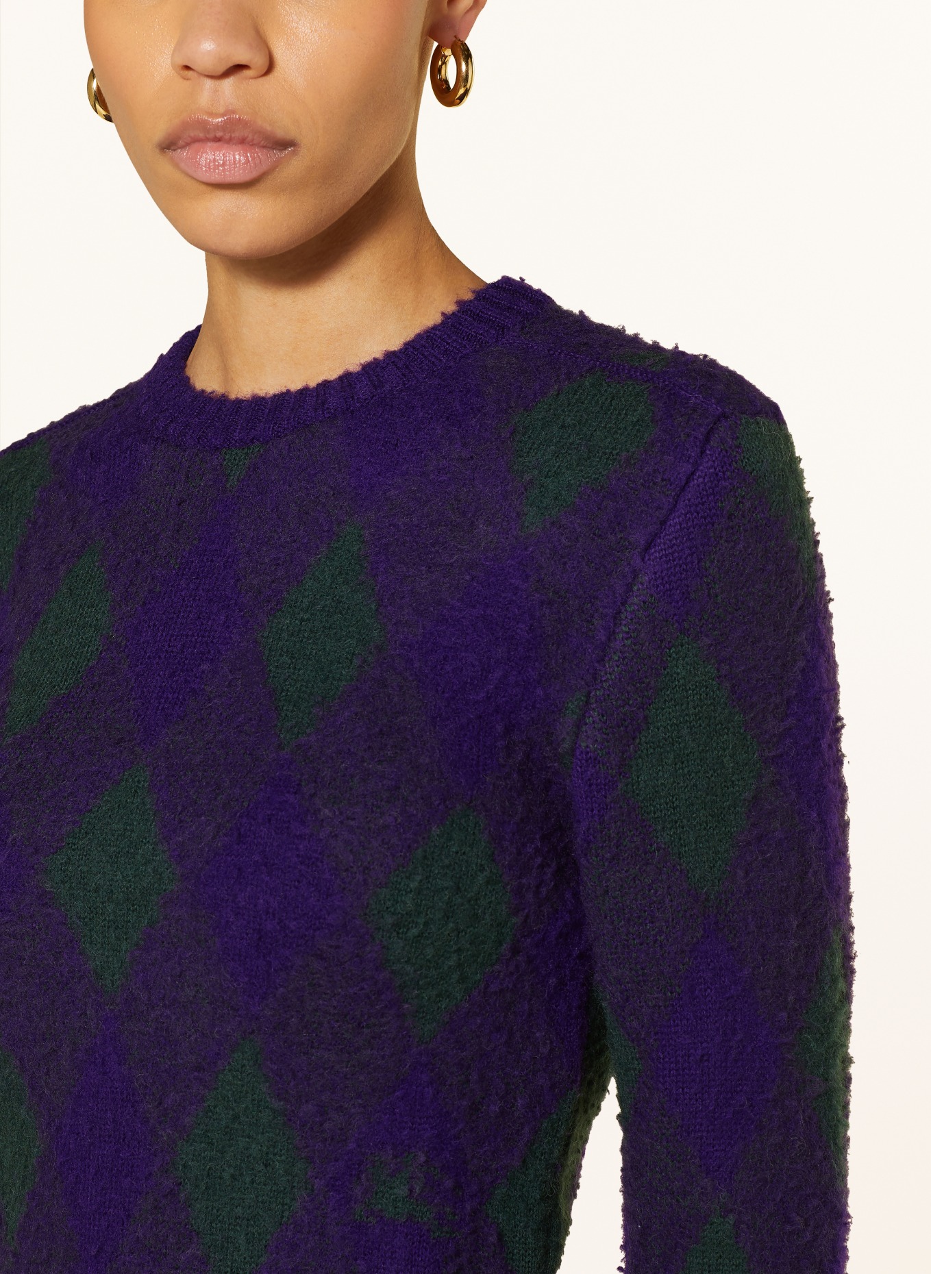 BURBERRY Sweater RUNWAY, Color: DARK PURPLE/ DARK GREEN (Image 4)