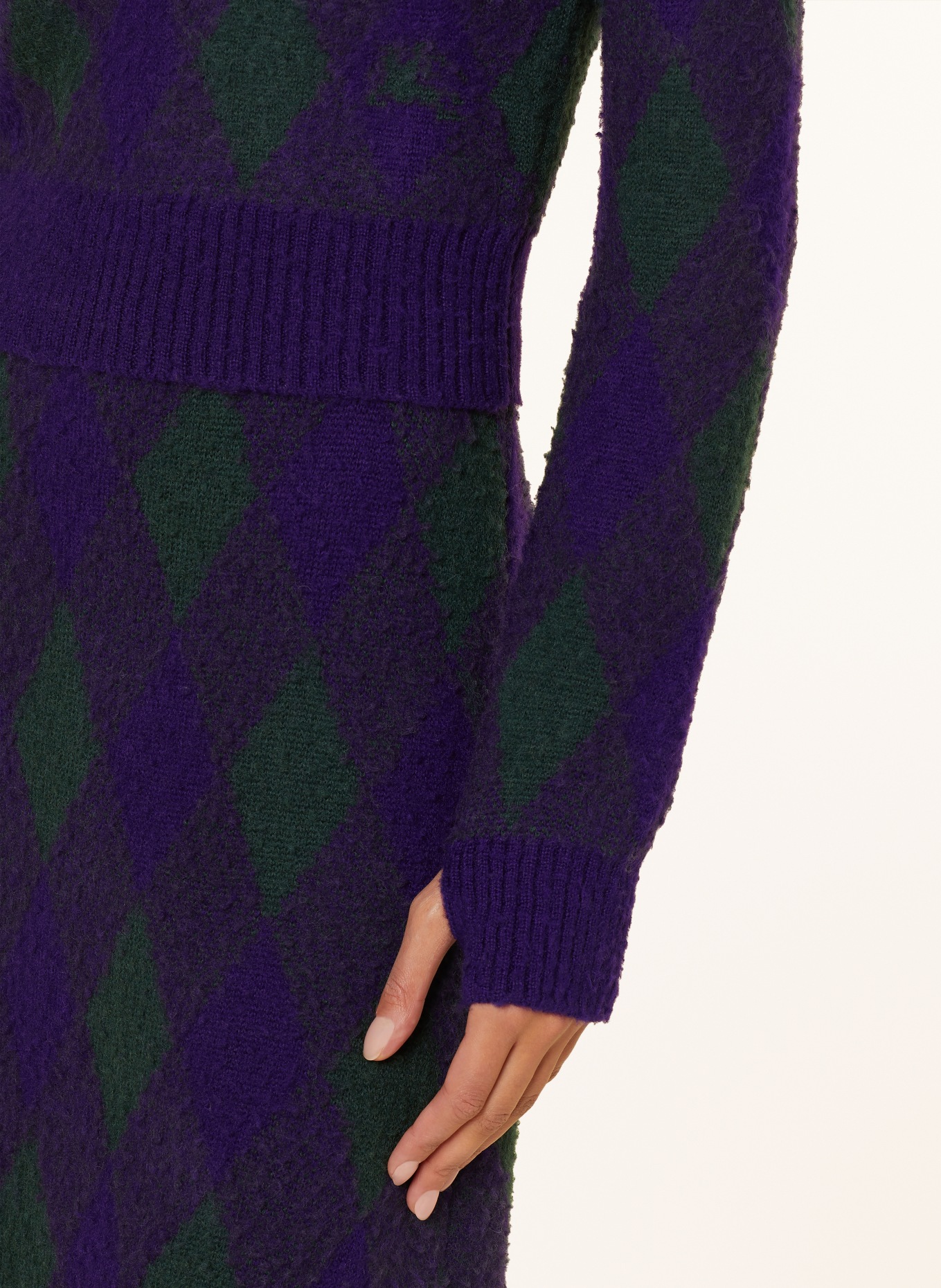 BURBERRY Sweater RUNWAY, Color: DARK PURPLE/ DARK GREEN (Image 5)
