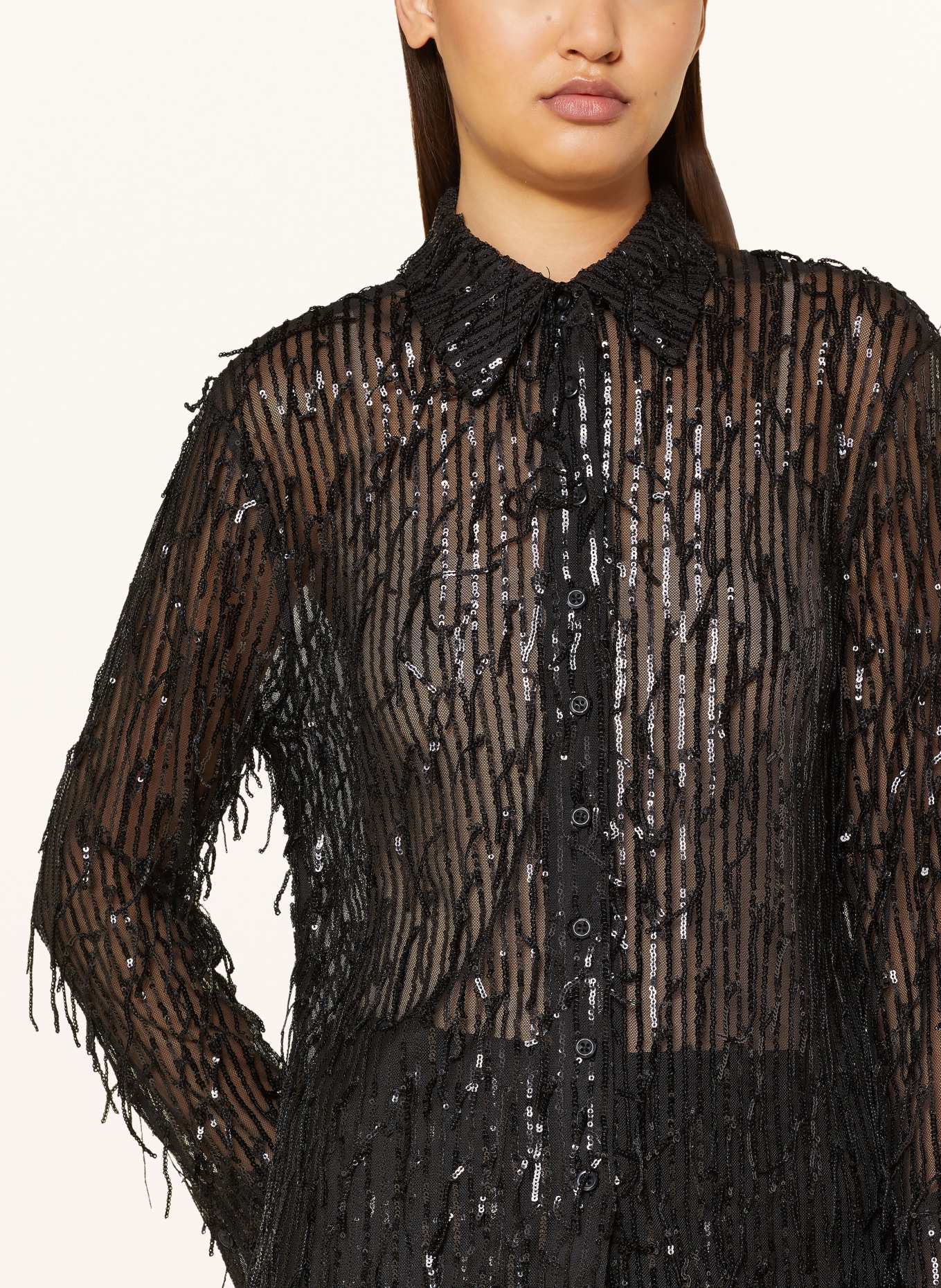 gina tricot Shirt blouse with sequins, Color: BLACK (Image 4)