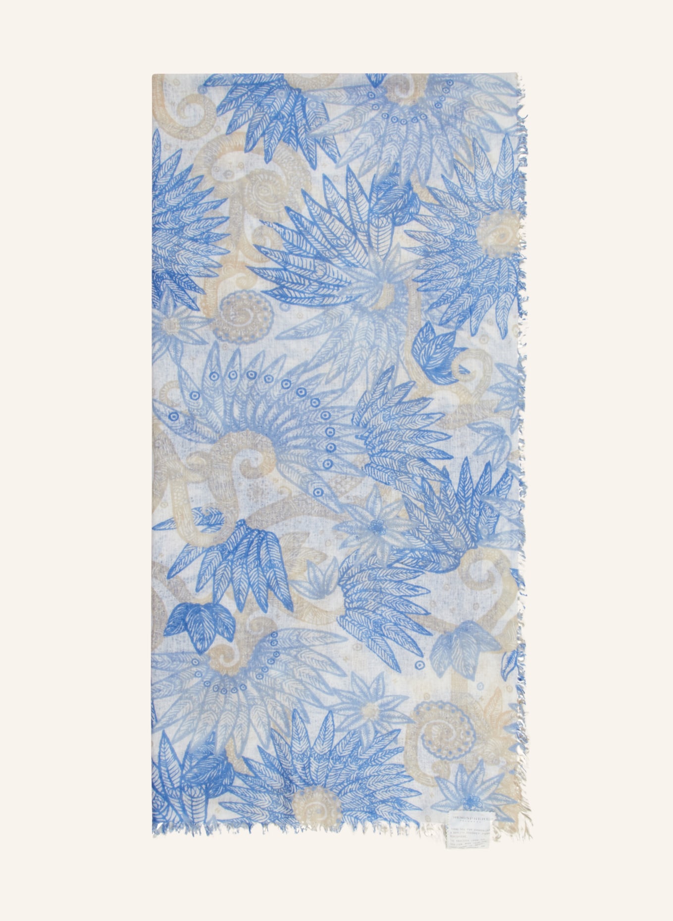 HEMISPHERE Schal INKE: WEISS / BLAU / BEIGE