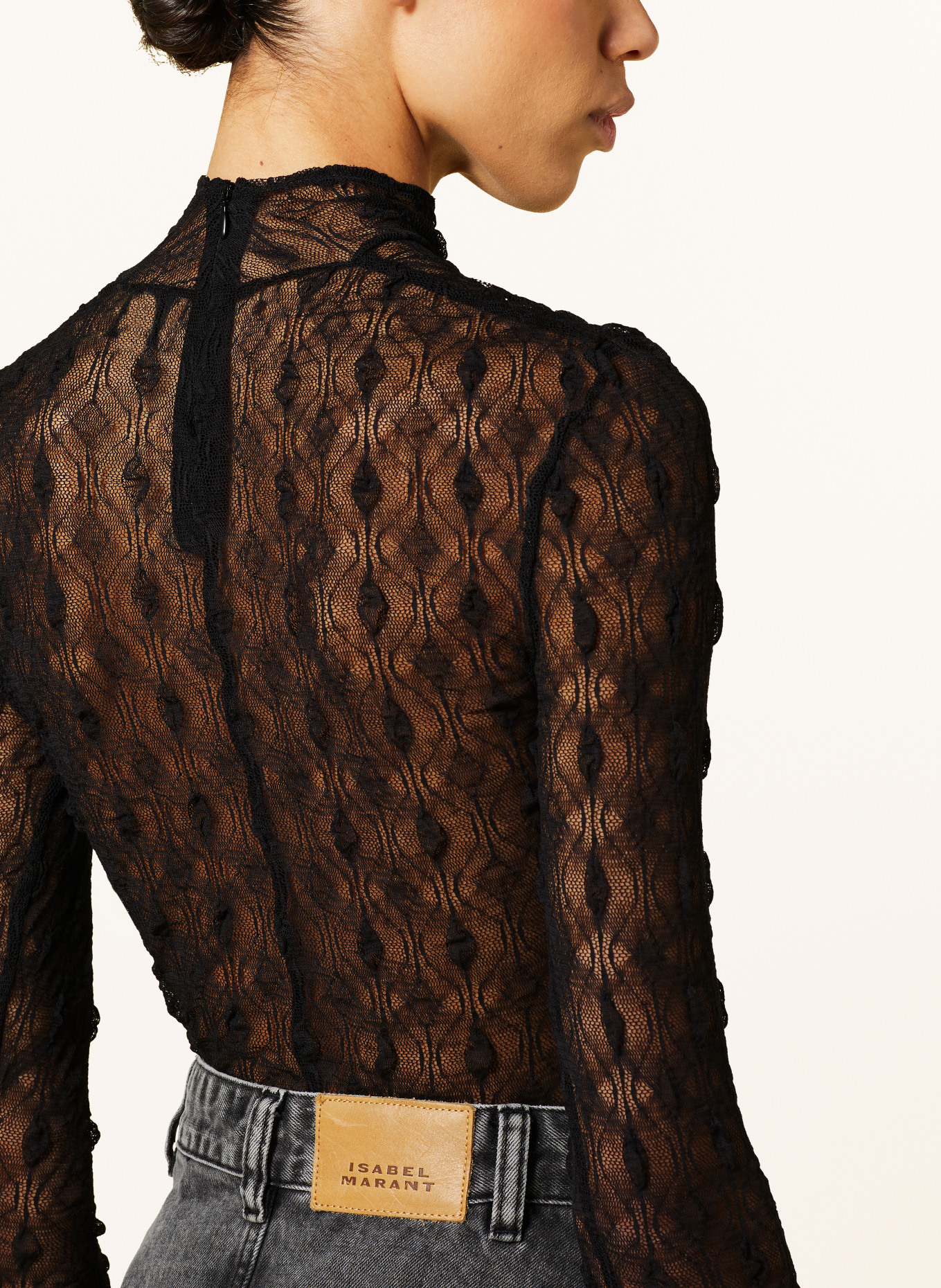 ISABEL MARANT Long sleeve shirt TOXANI-GF made of lace, Color: BLACK (Image 4)