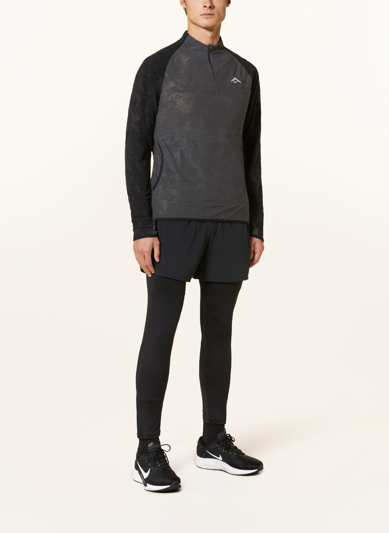 Nike Running shirt DRI-FIT TRAIL, Color: DARK GRAY/ GRAY (Image 2)