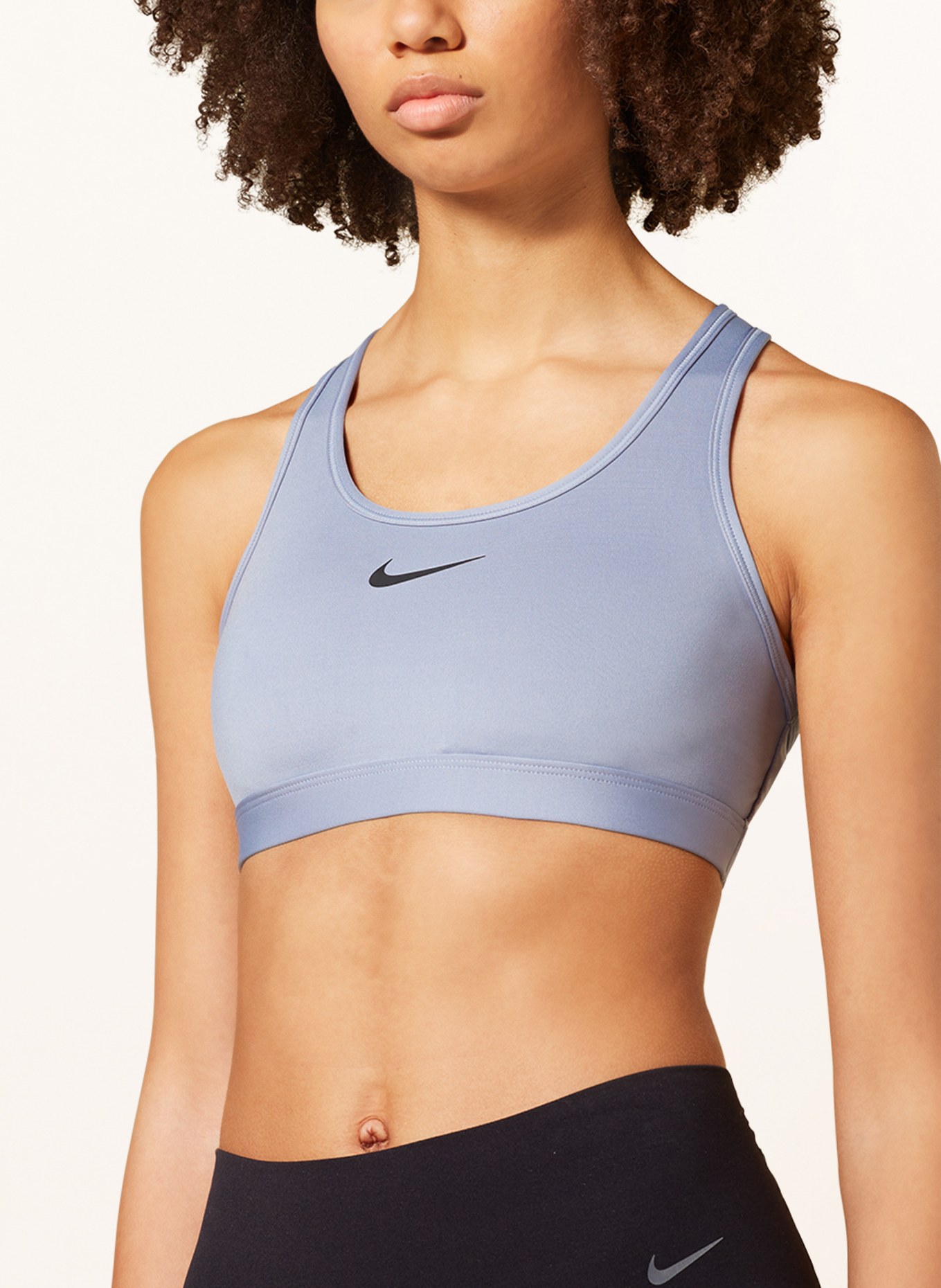 Nike Sports bra DRI-FIT SWOOSH with mesh, Color: BLUE GRAY (Image 4)