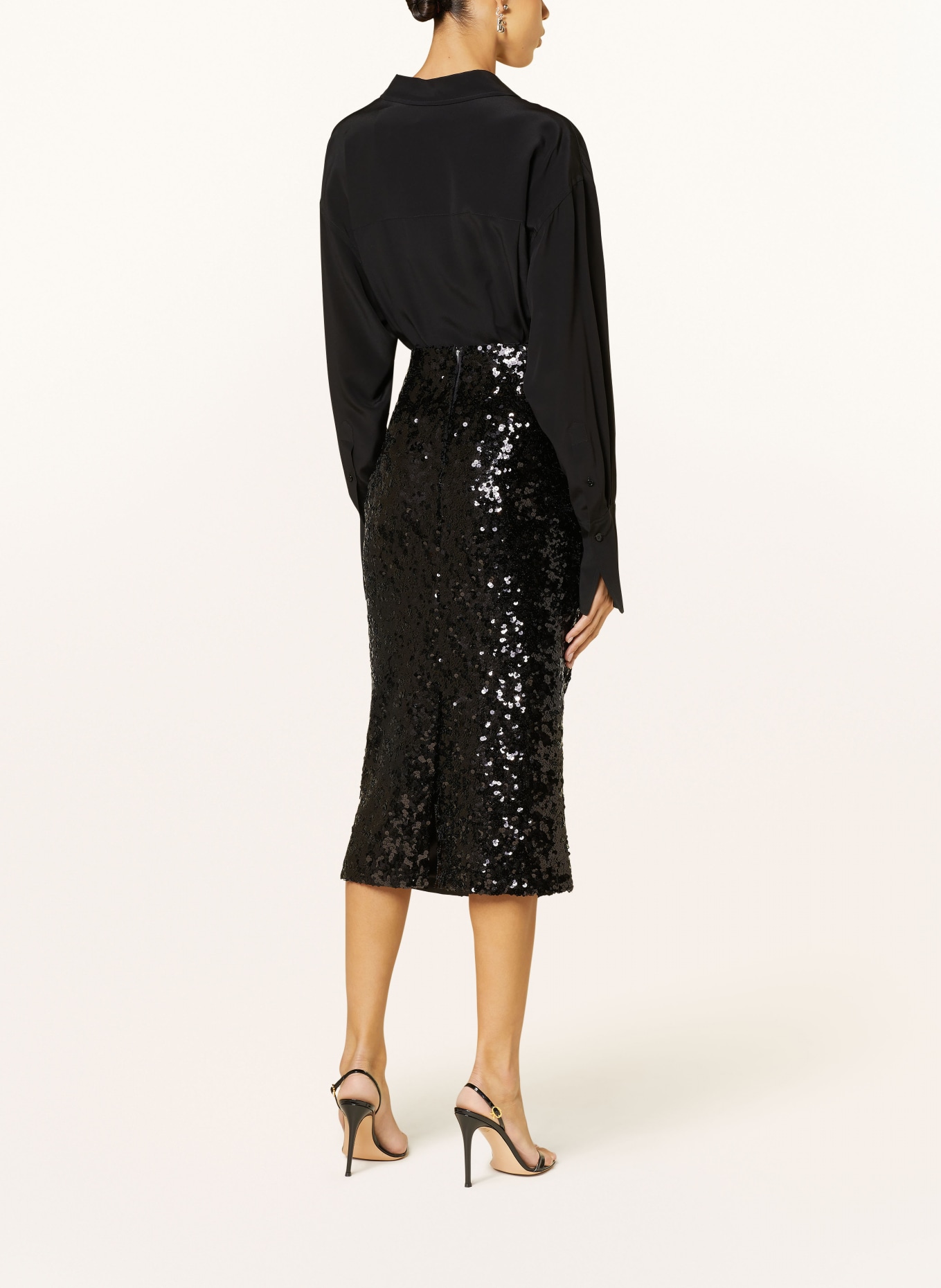 DOLCE & GABBANA Skirt with sequins, Color: BLACK (Image 3)