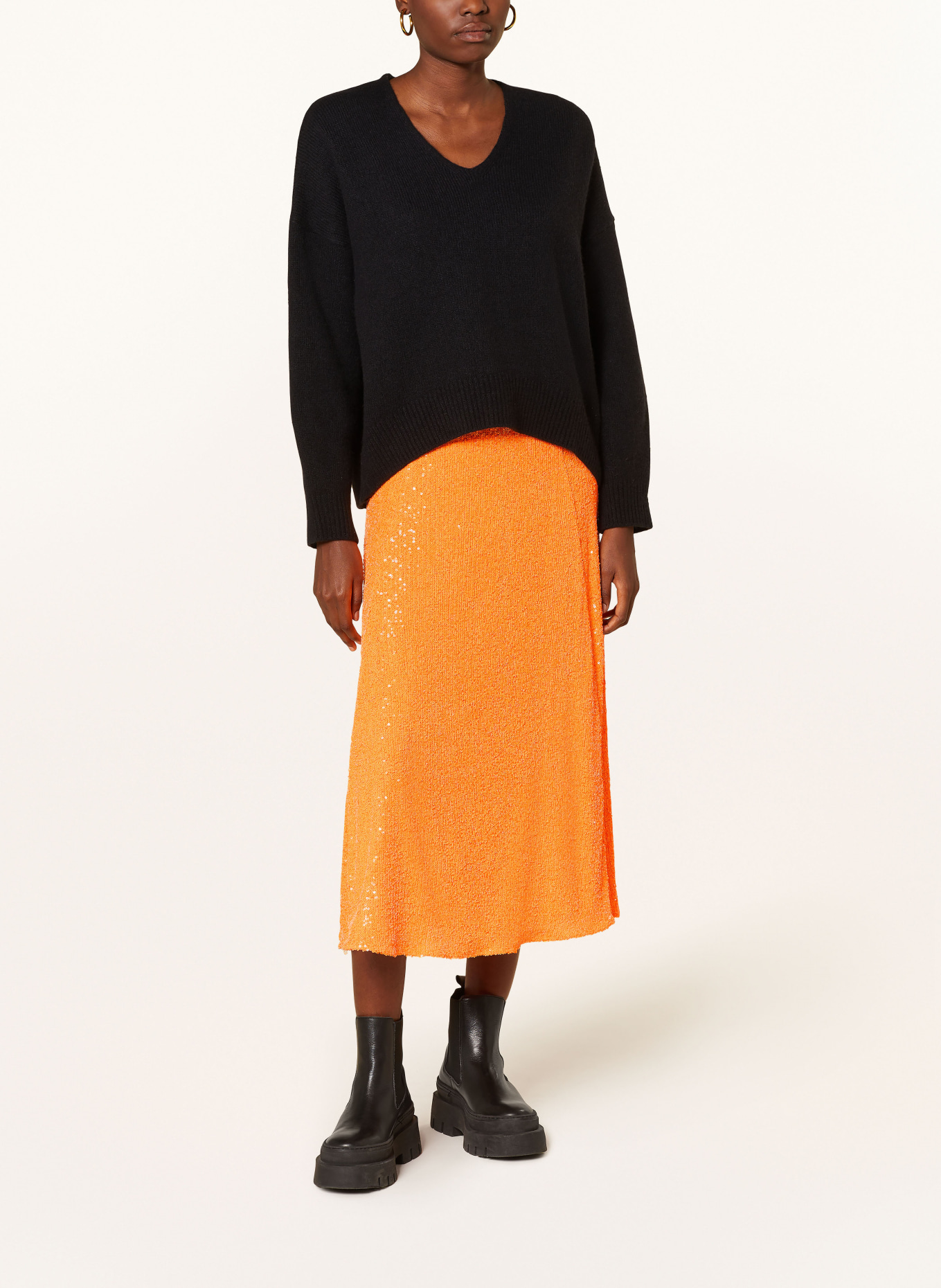 lilienfels Rock mit Pailletten: ORANGE