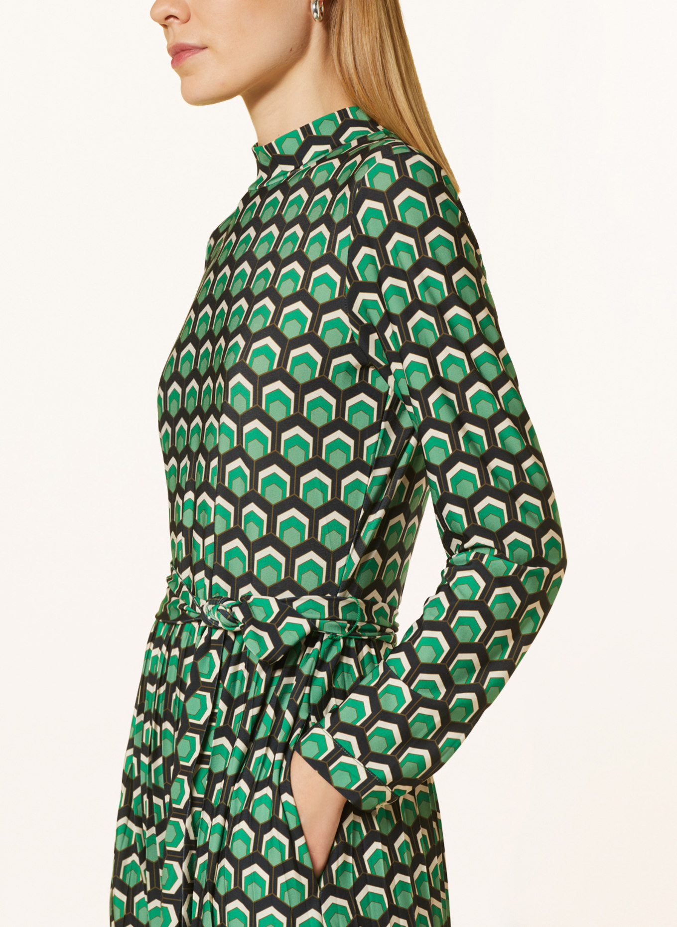 oui Dress, Color: GREEN/ DARK GREEN/ ECRU (Image 4)