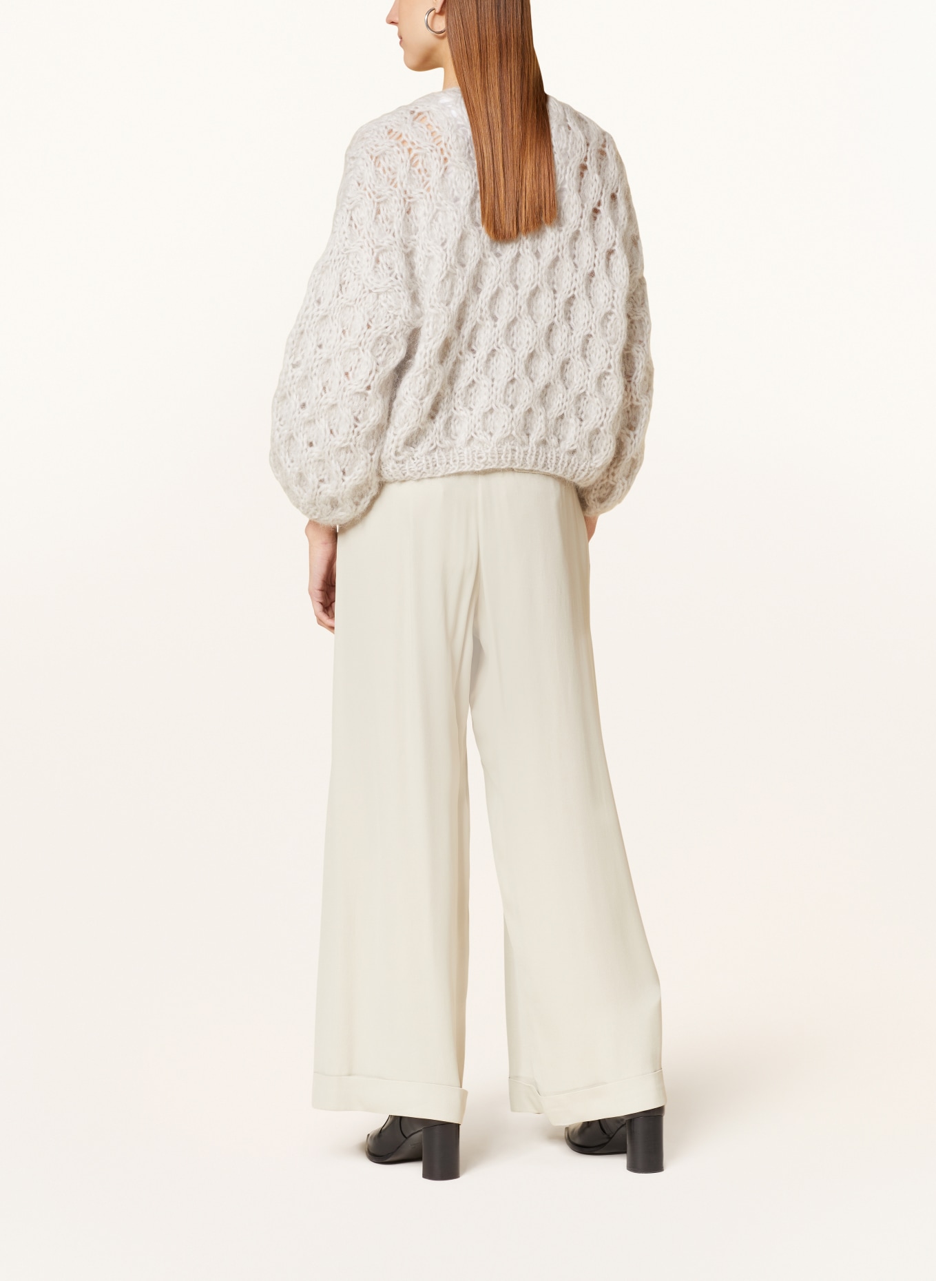 MAIAMI Knit cardigan made of mohair, Color: LIGHT GRAY (Image 3)