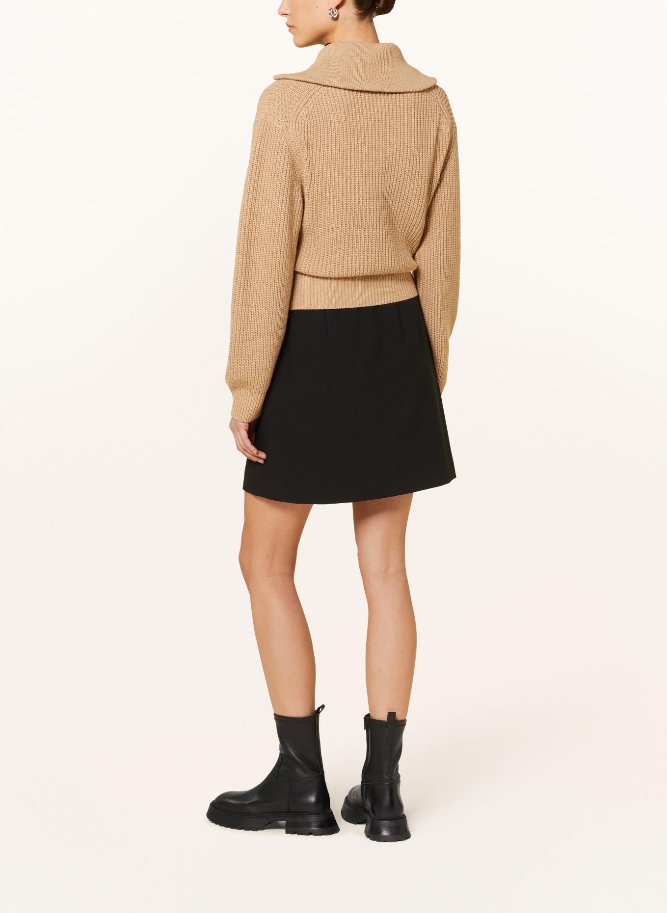 HUGO Half-zip sweater SOFALIA, Color: LIGHT BROWN (Image 3)