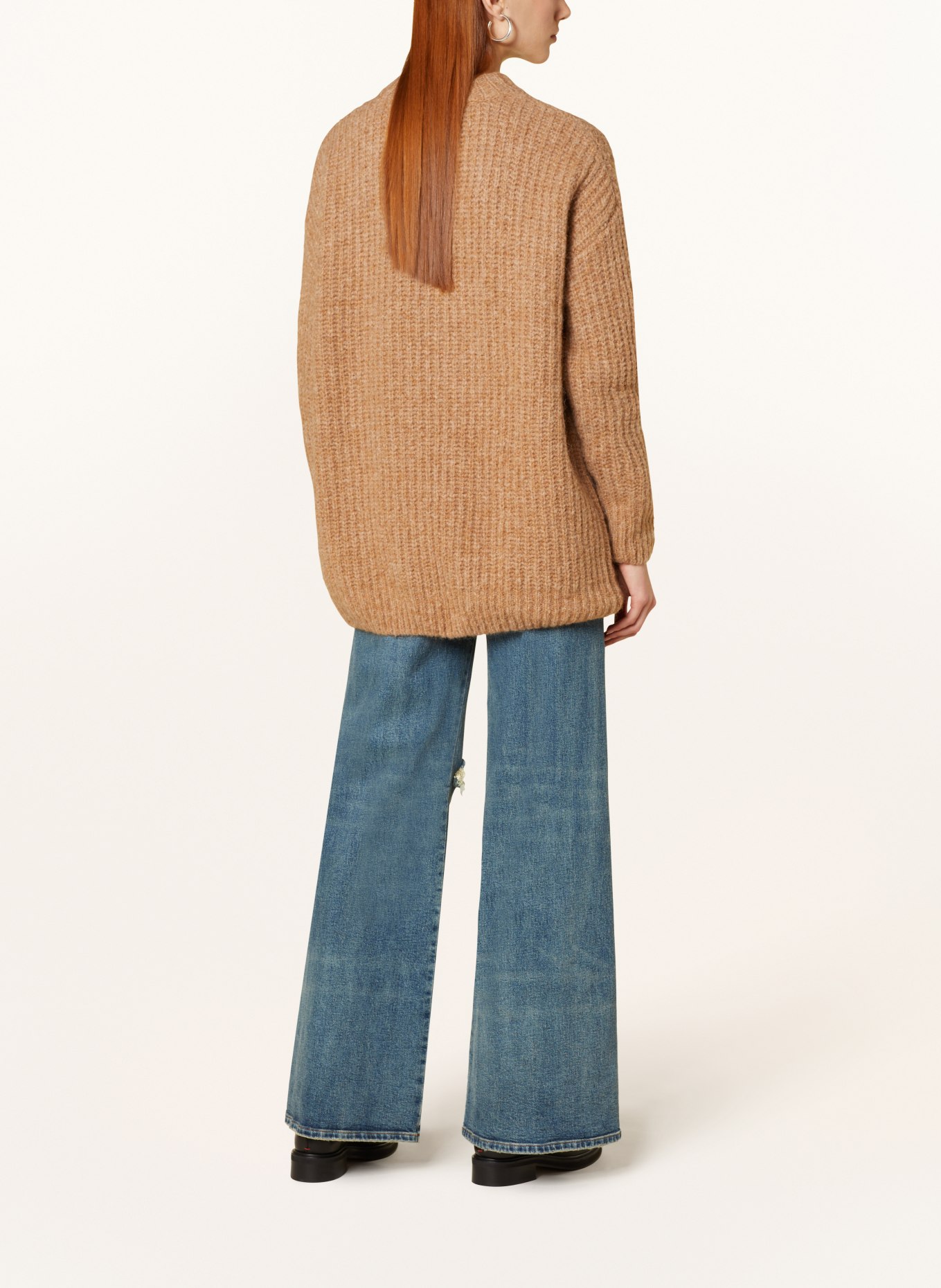 HUGO Oversized-Pullover SLOGUES, Farbe: CAMEL/ ECRU (Bild 3)