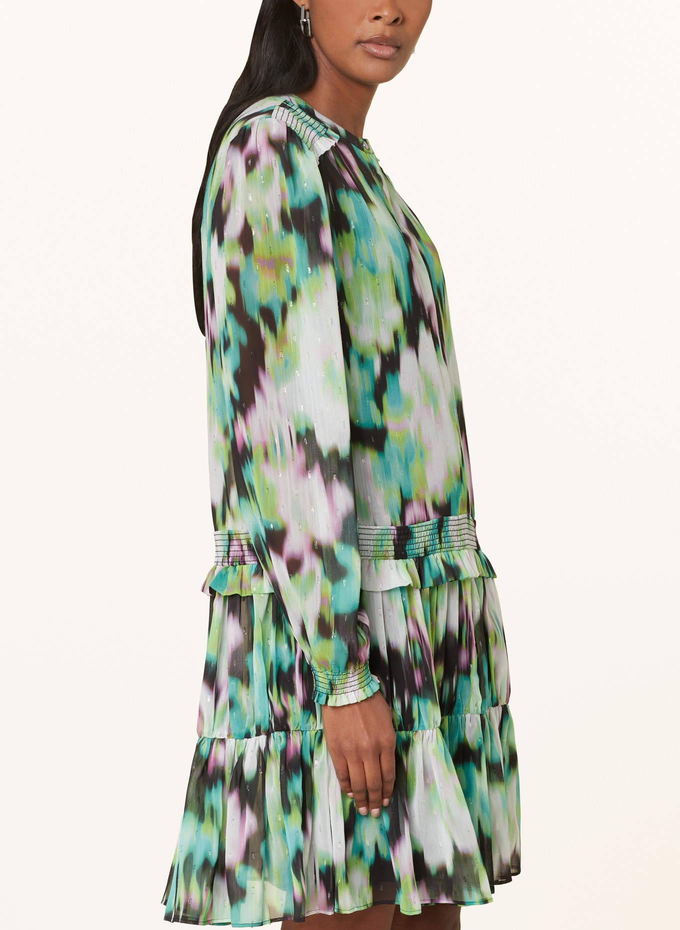 BOSS Dress DAFFA with glitter thread, Color: GREEN/ PINK/ LIGHT GREEN (Image 4)