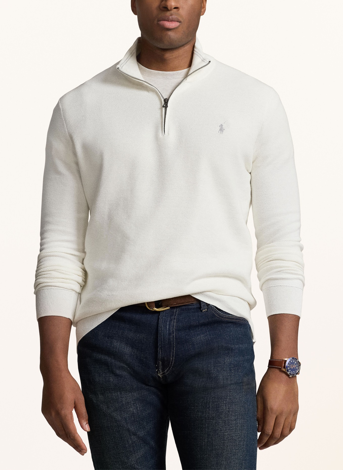 POLO RALPH LAUREN Big & Tall Half-zip sweater, Color: WHITE (Image 2)
