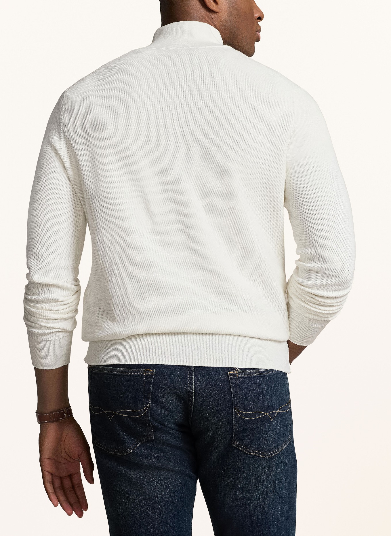POLO RALPH LAUREN Big & Tall Sweter typu troyer, Kolor: BIAŁY (Obrazek 3)