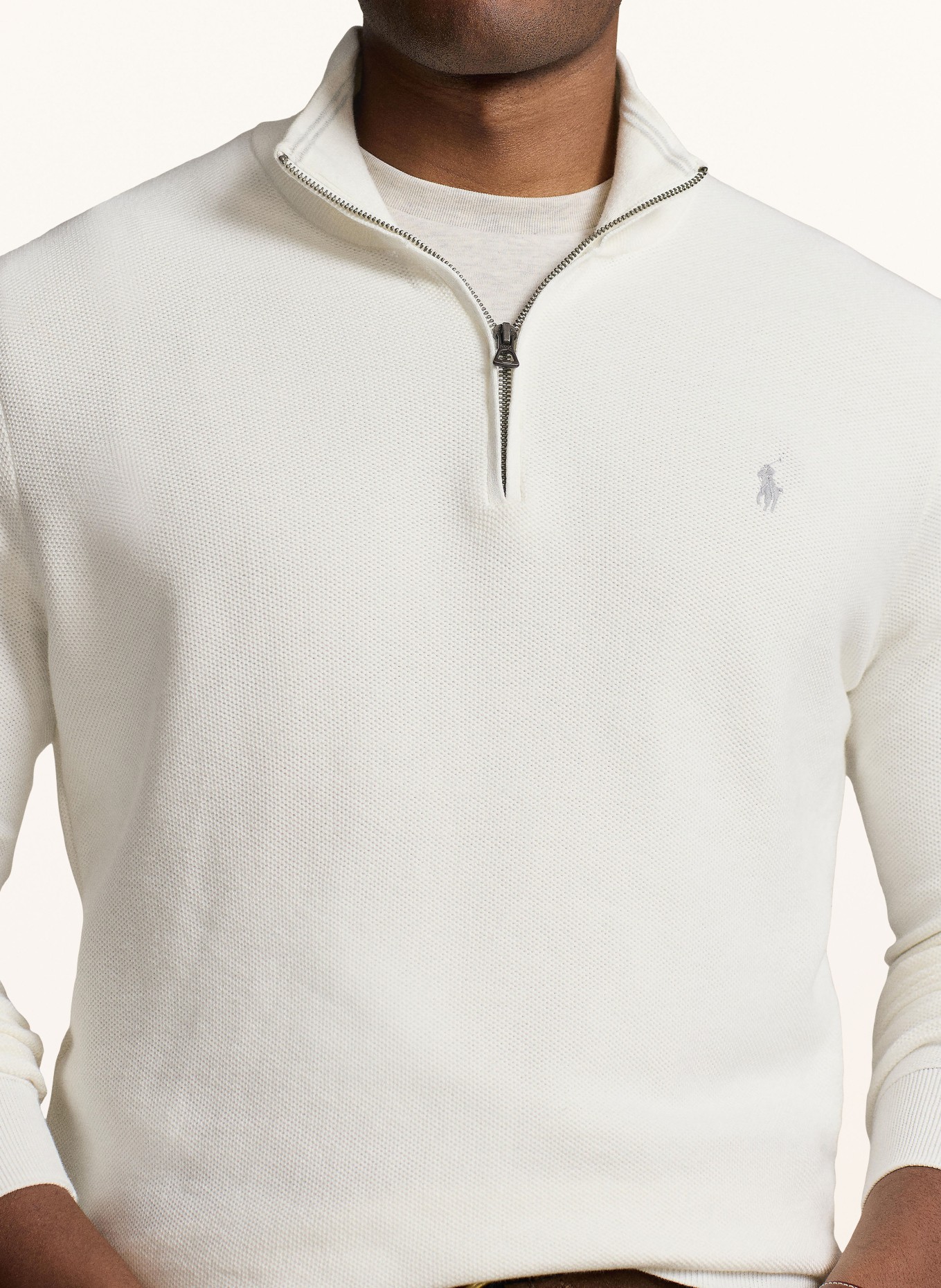 POLO RALPH LAUREN Big & Tall Half-zip sweater, Color: WHITE (Image 4)