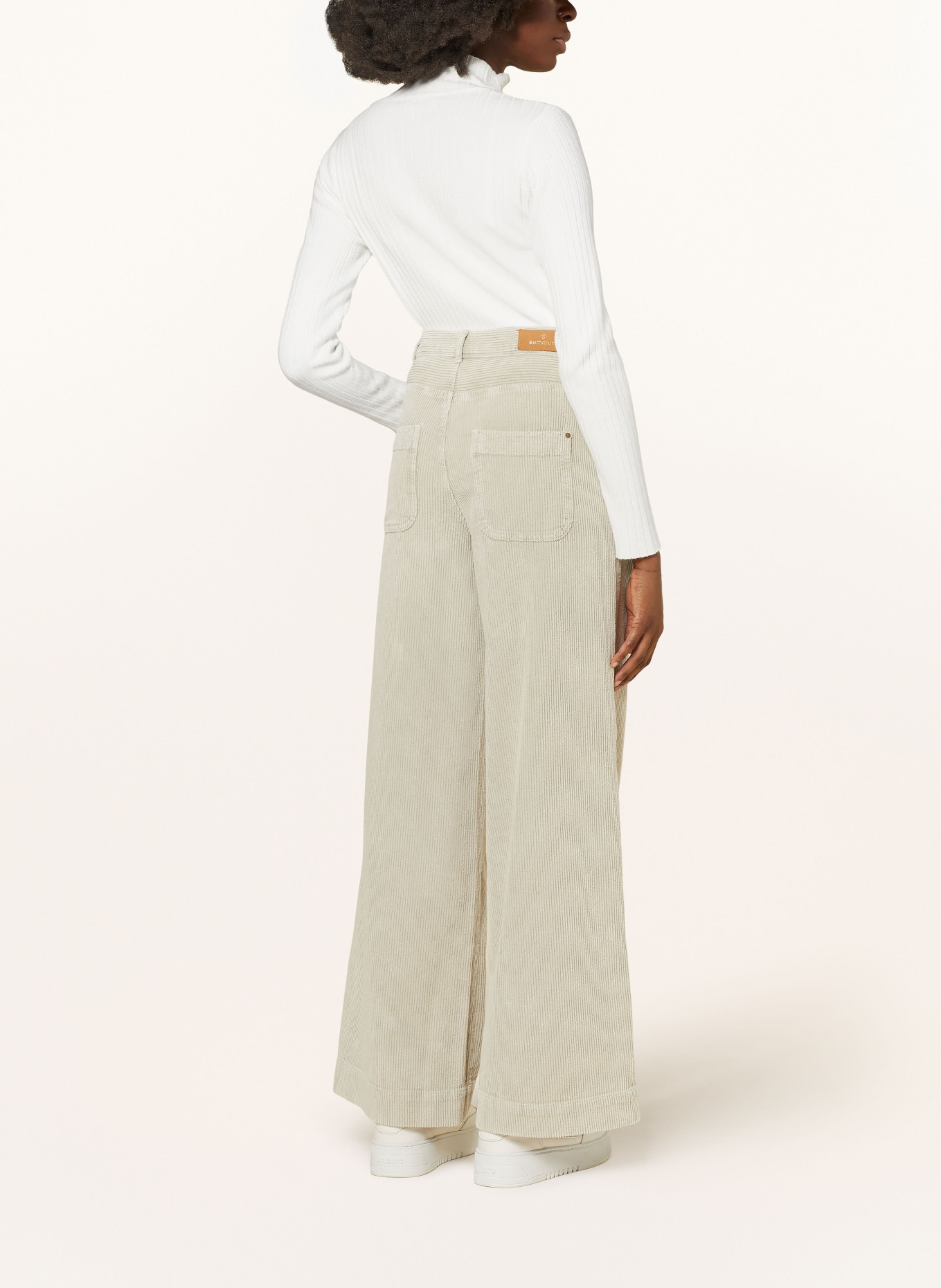 summum woman Wide leg trousers made of corduroy, Color: LIGHT BROWN (Image 3)